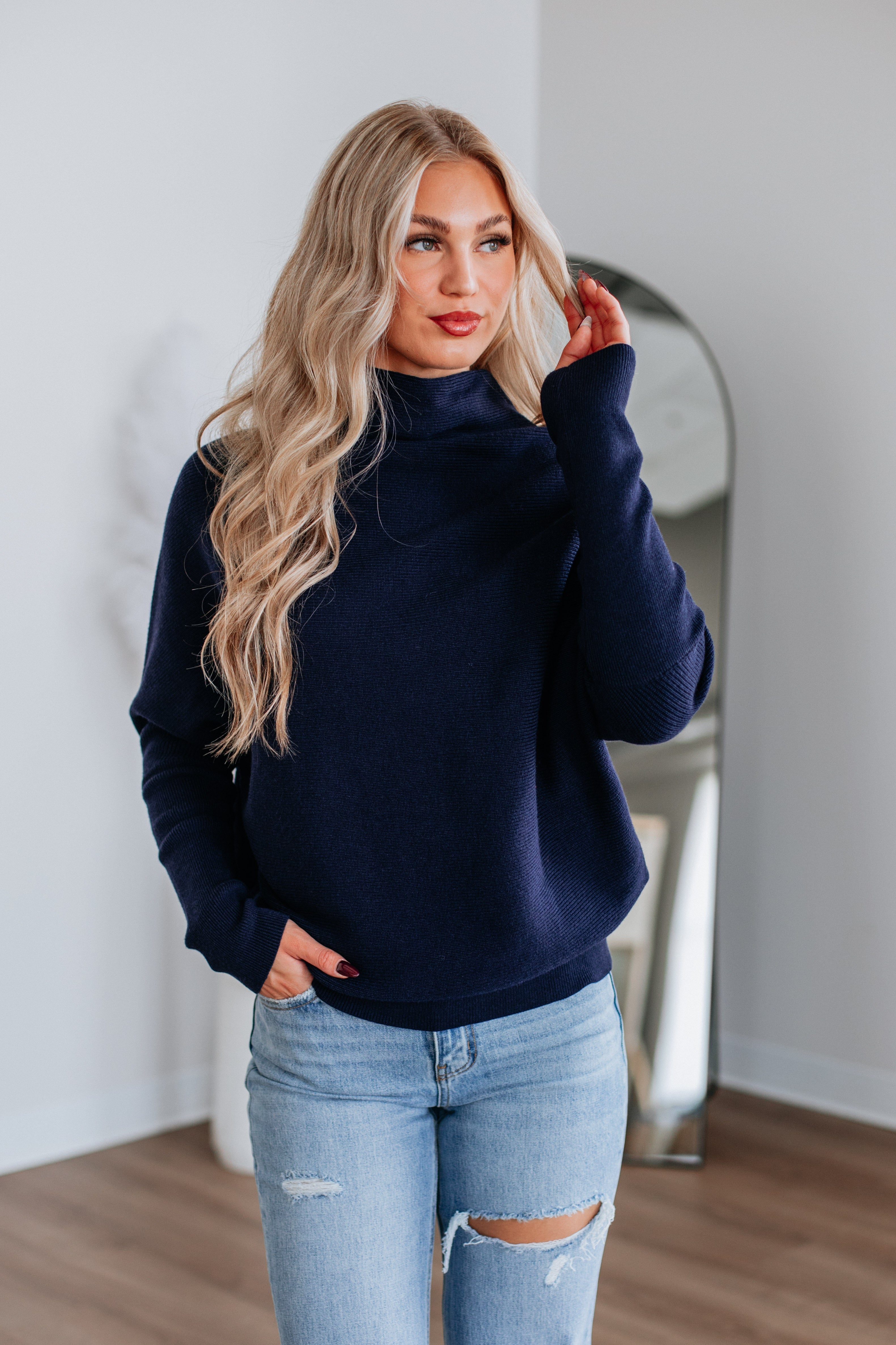 Gretchen Dolman Sweater - Navy