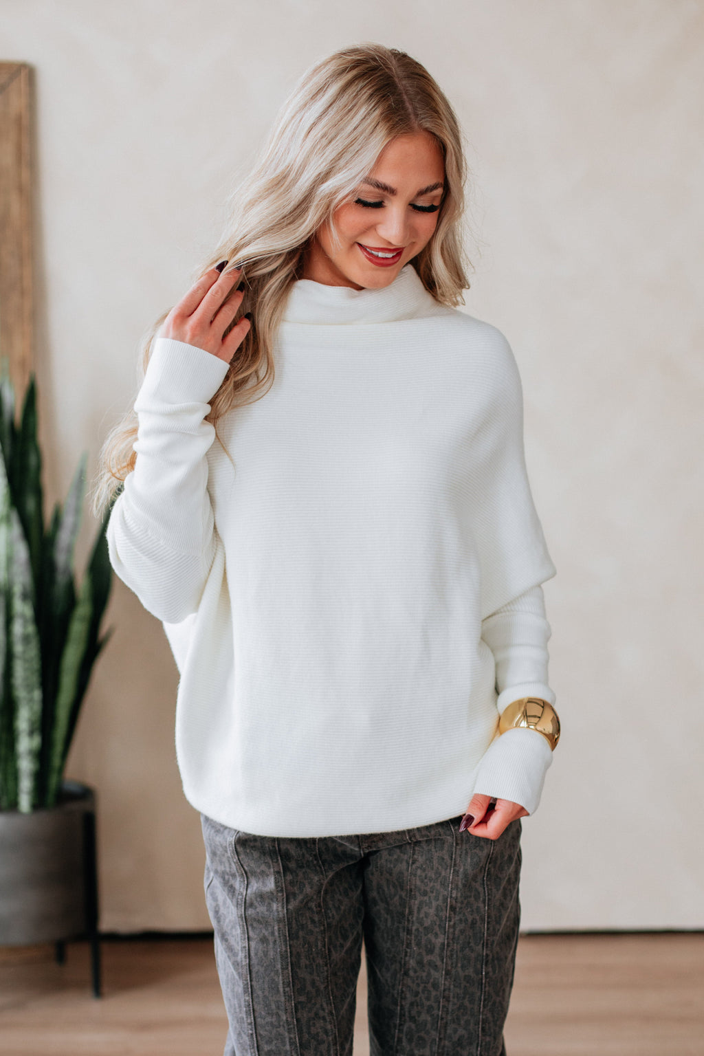 Gretchen Dolman Sweater - Cream