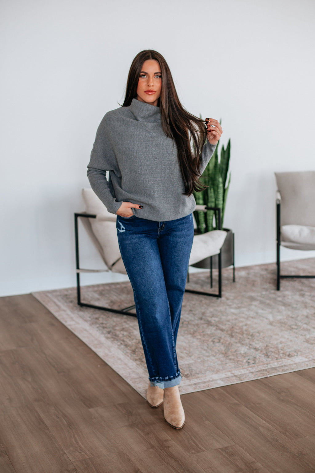 Gretchen Dolman Sweater - Grey