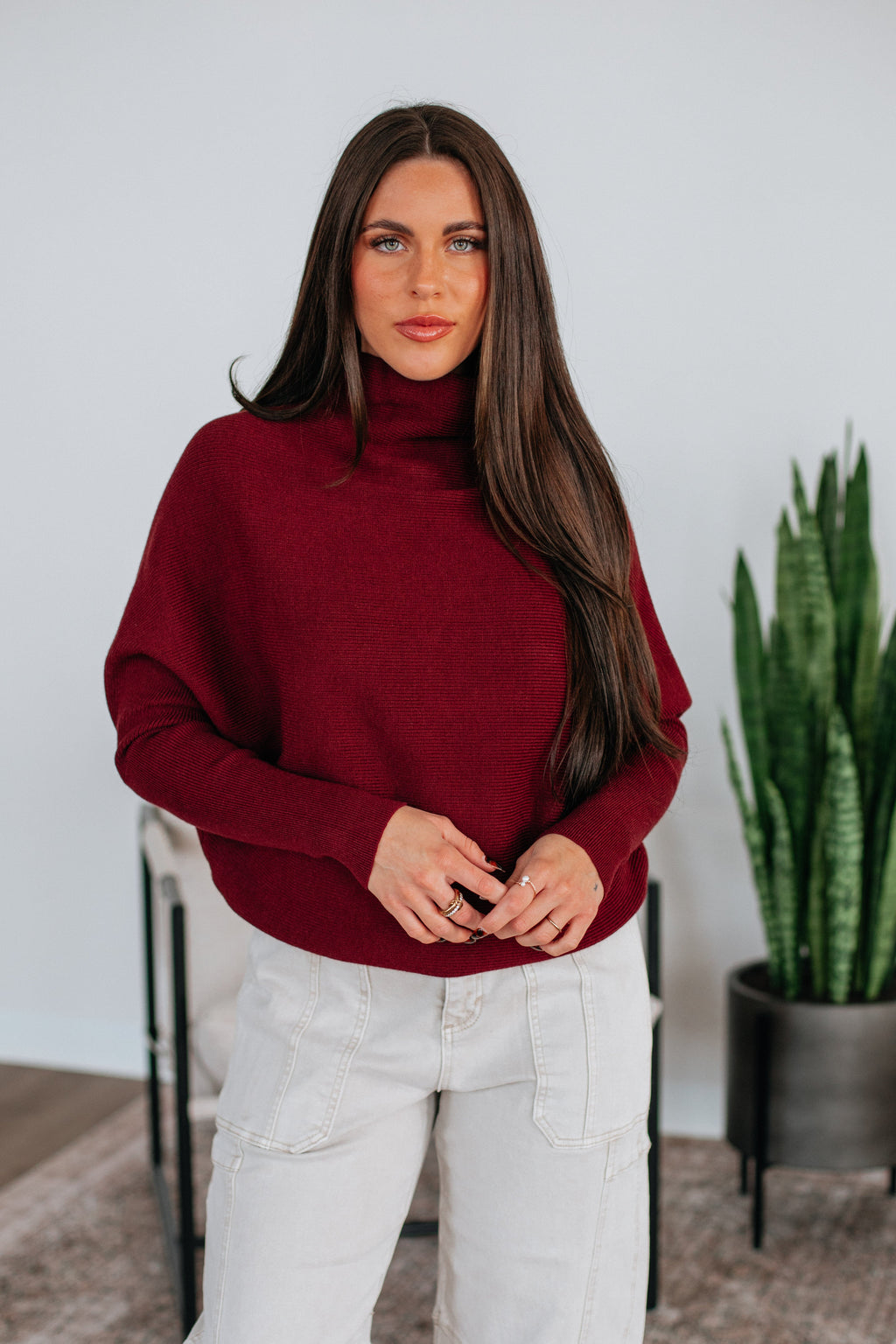 Gretchen Dolman Sweater - Mulberry
