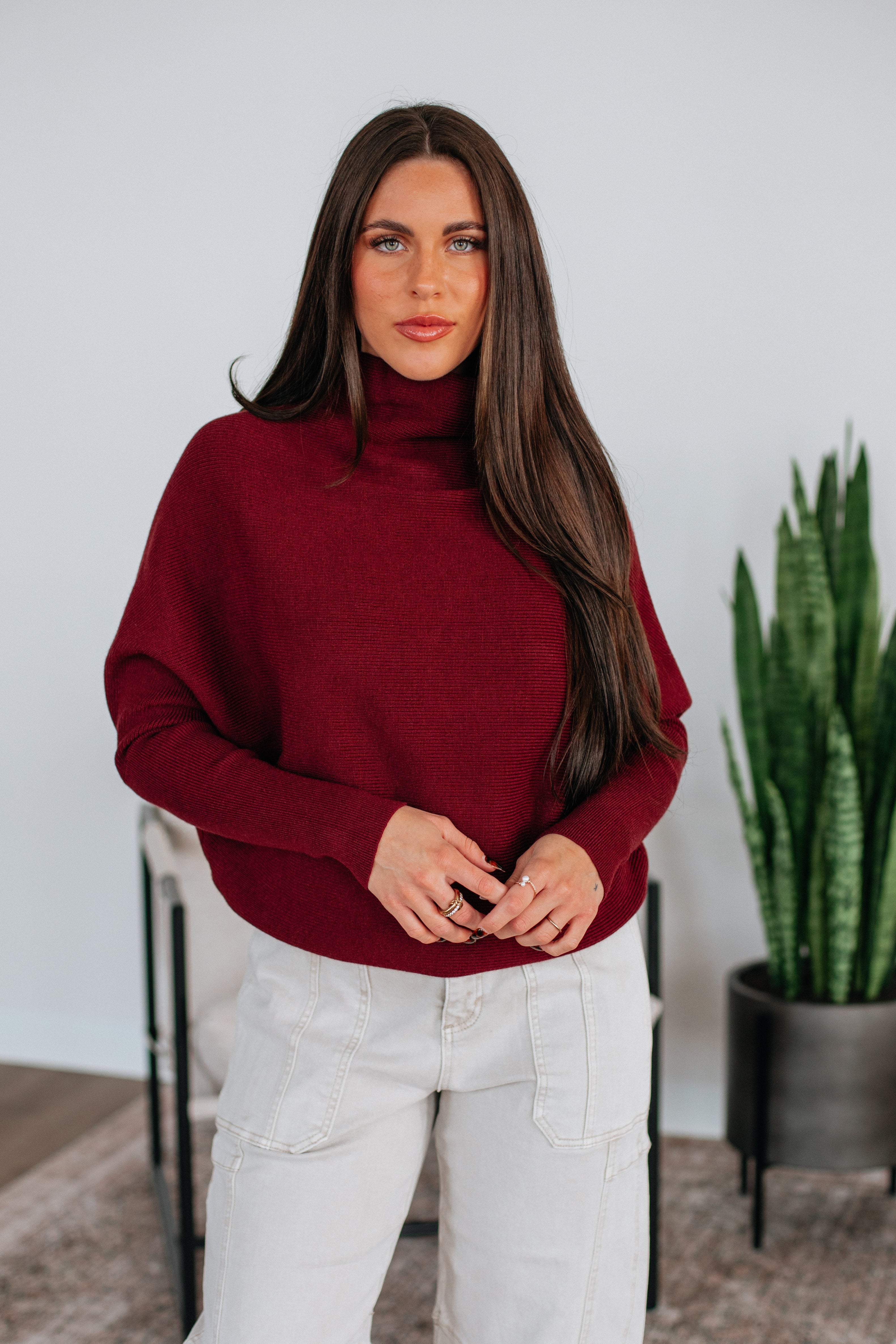 Gretchen Dolman Sweater - Mulberry