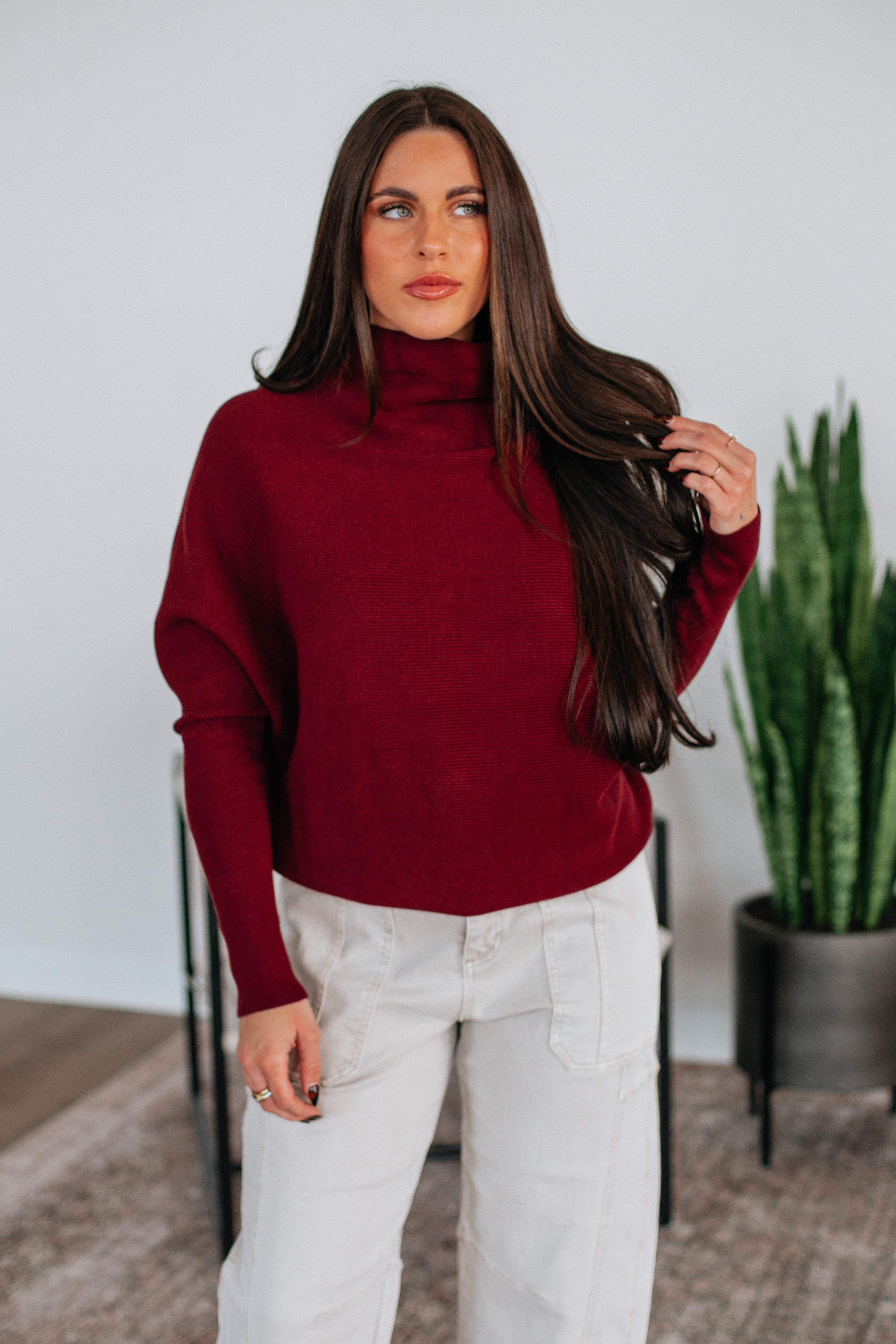Gretchen Dolman Sweater - Mulberry