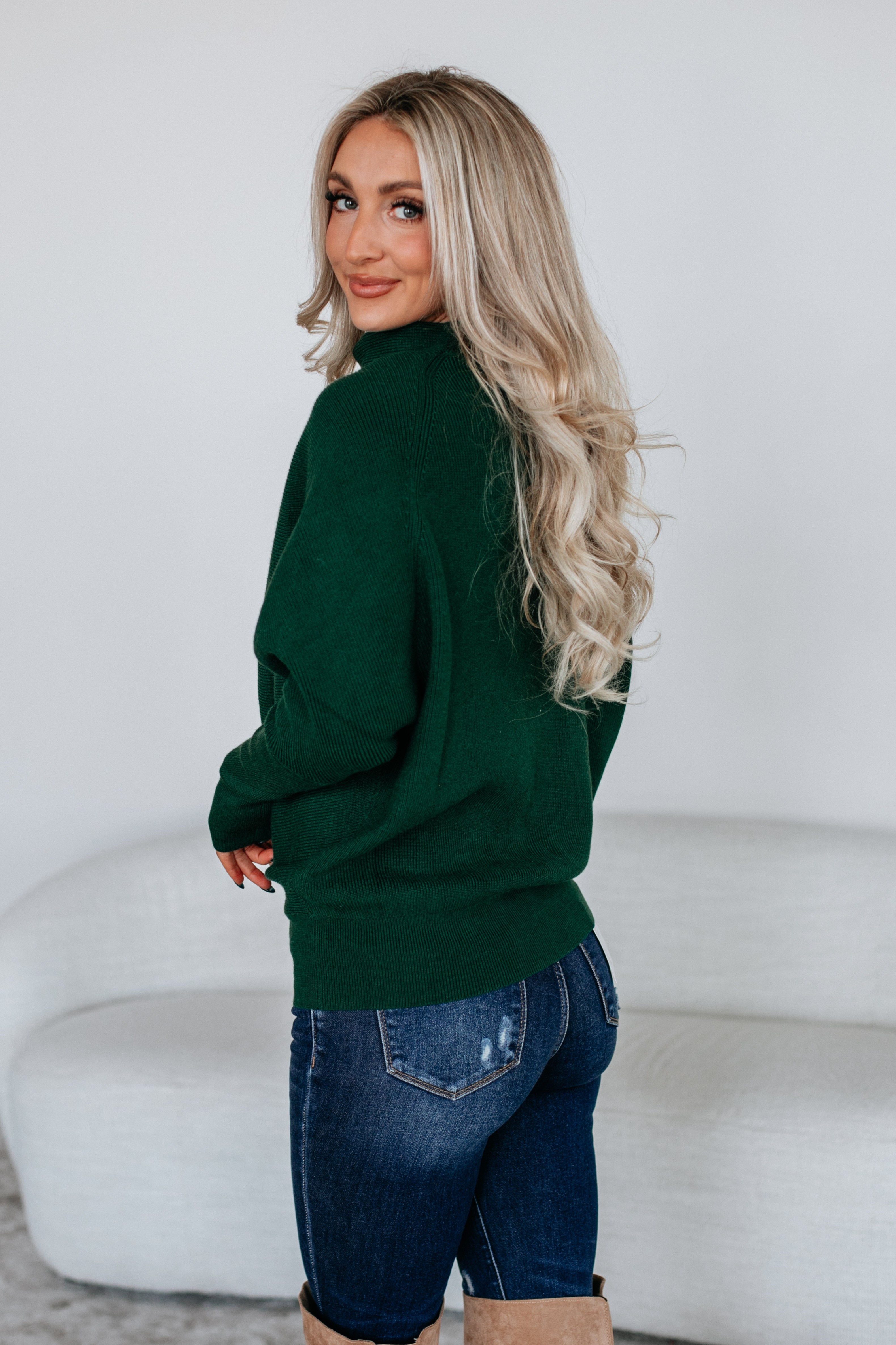 Gretchen Dolman Sweater - Hunter Green