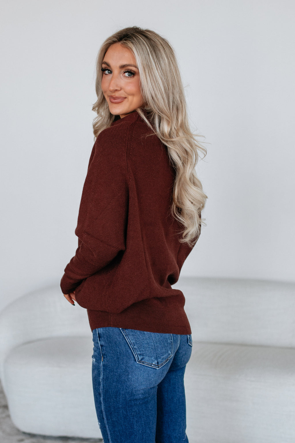 Gretchen Dolman Sweater - Mahogany