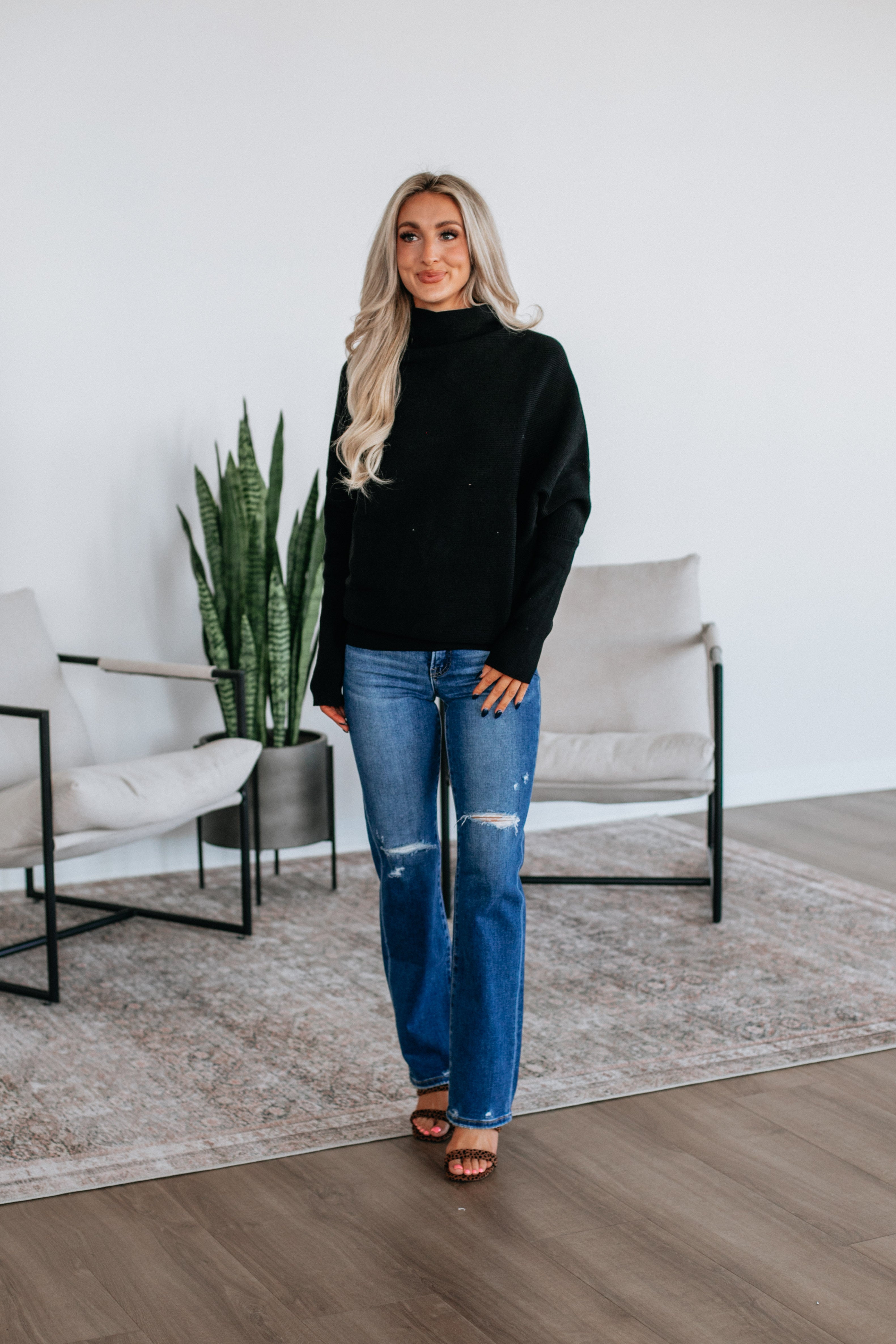 Gretchen Dolman Sweater - Black