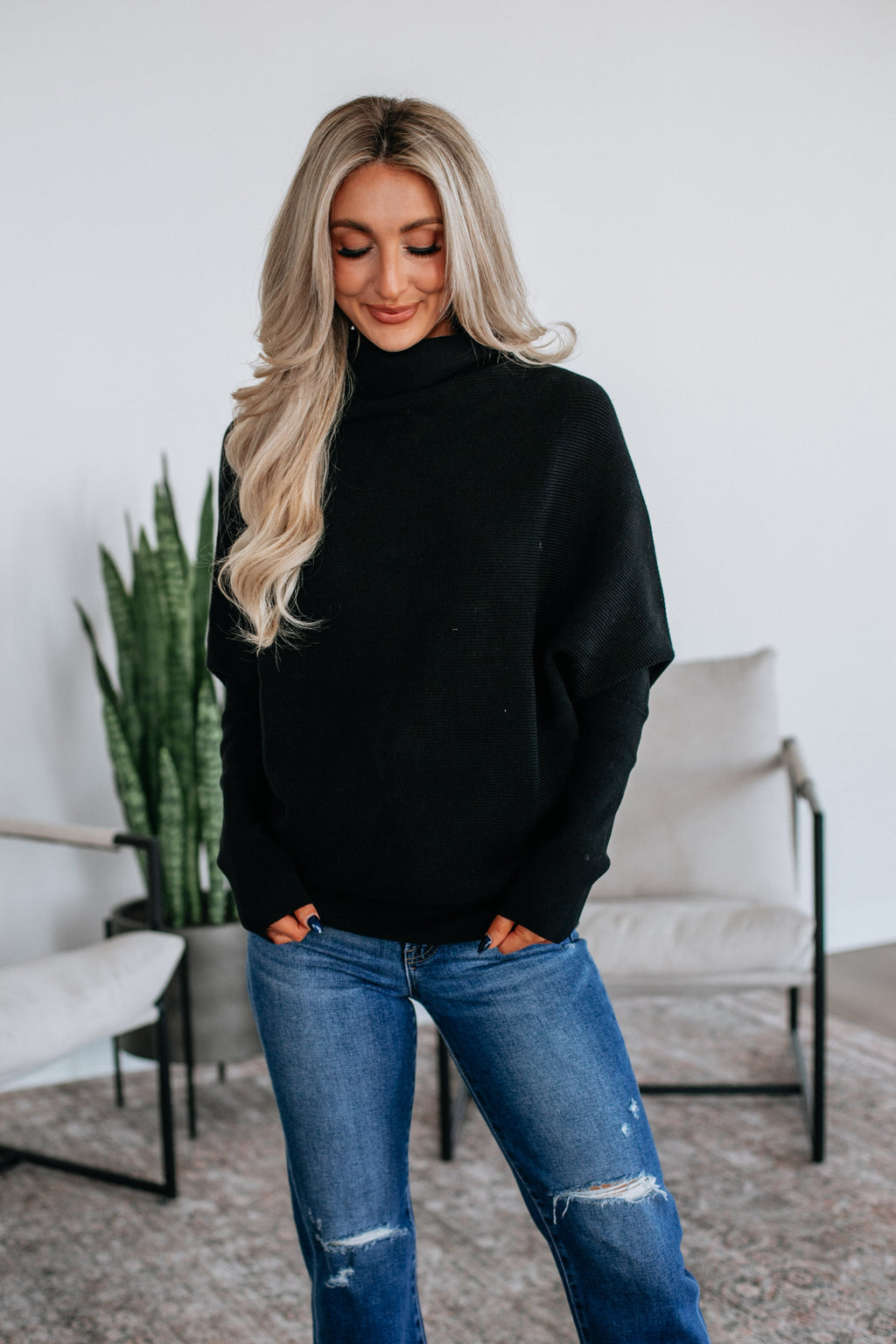 Gretchen Dolman Sweater - Black