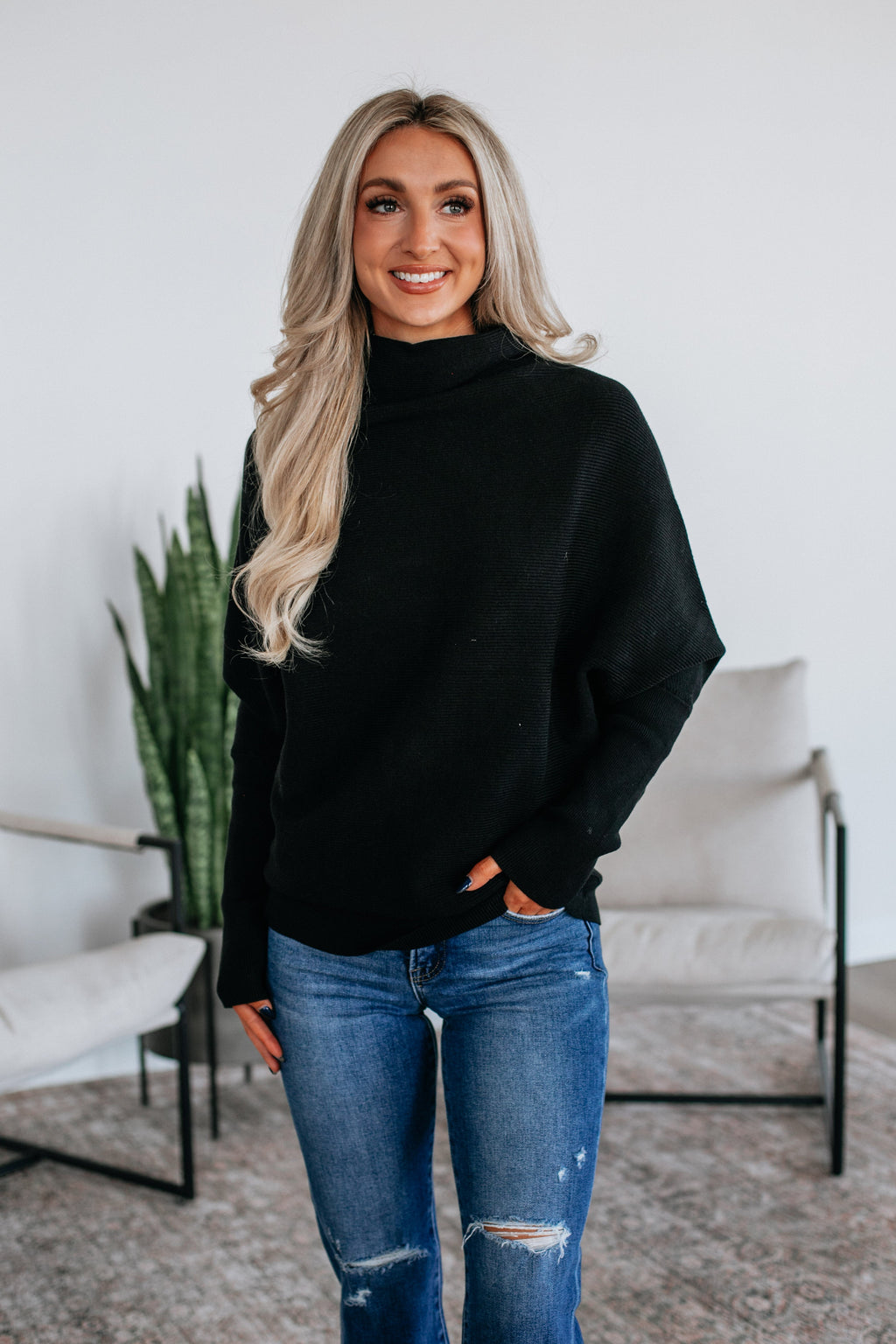 Gretchen Dolman Sweater - Black