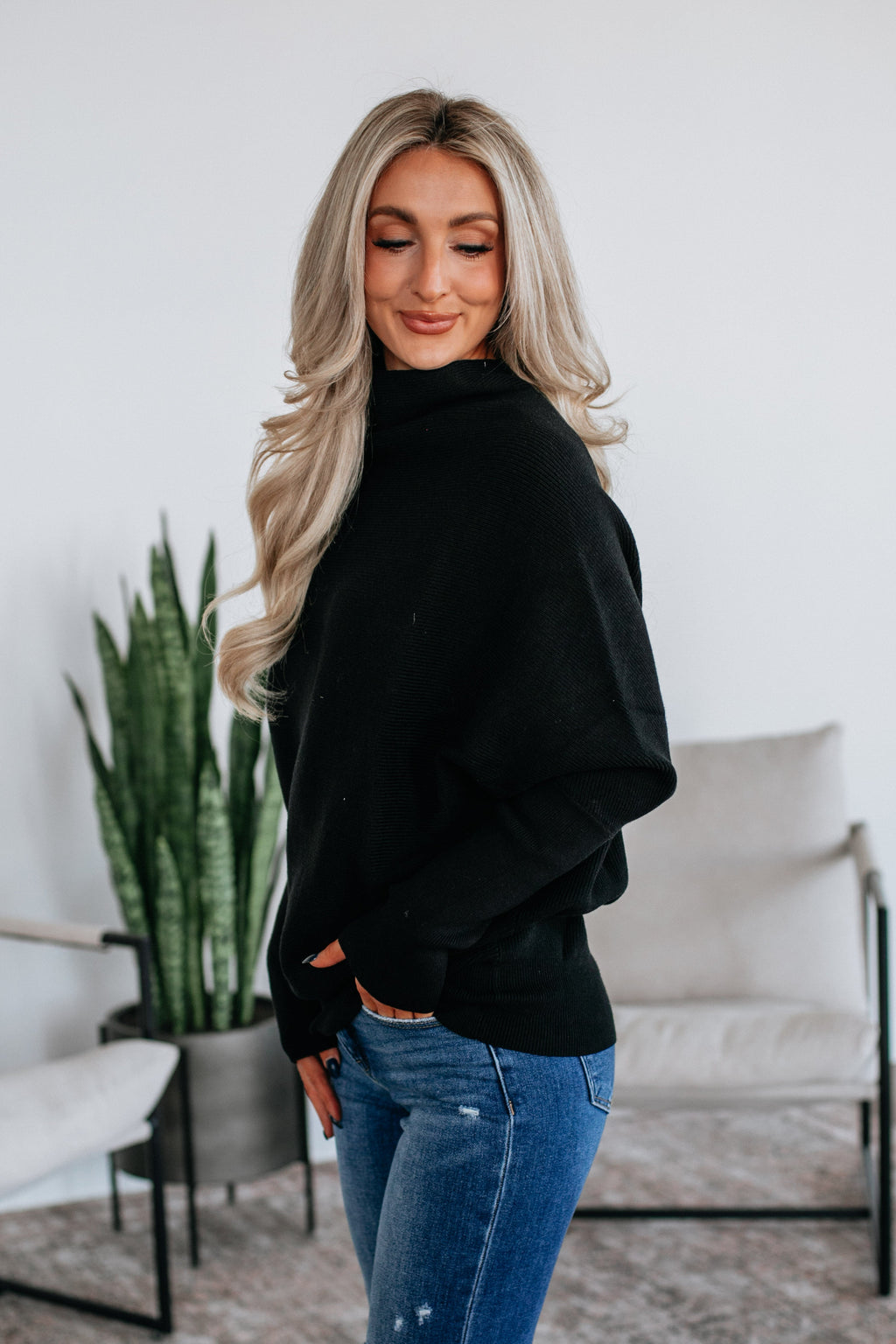 Gretchen Dolman Sweater - Black