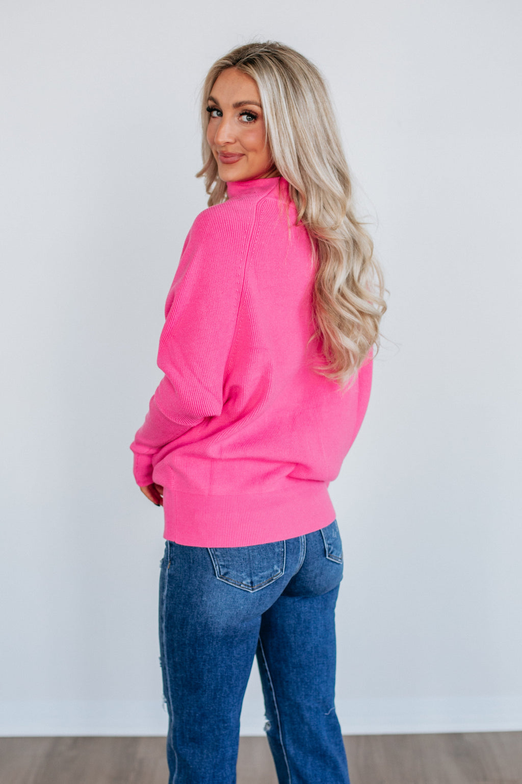 Gretchen Dolman Sweater - Hot Pink