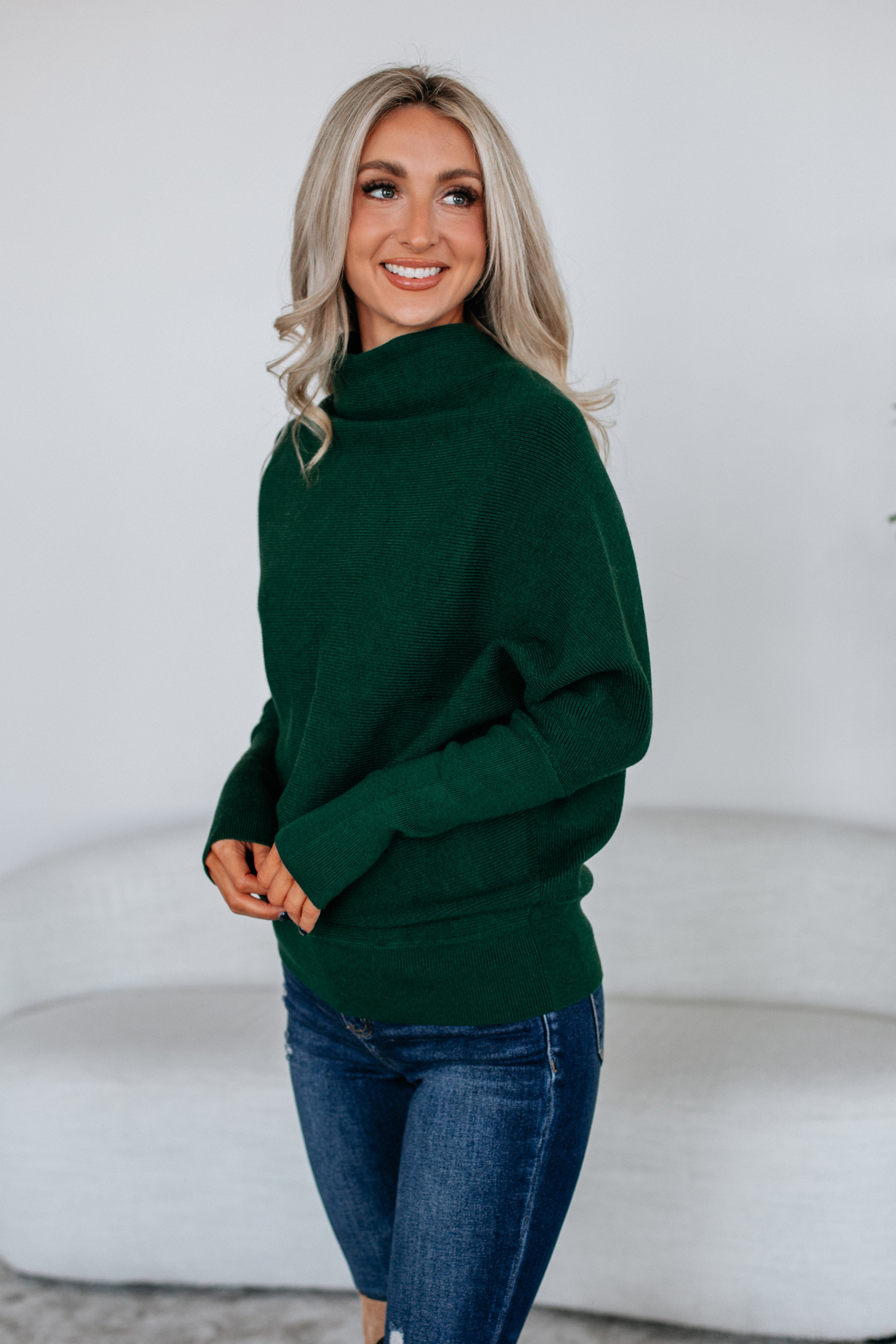 Gretchen Dolman Sweater - Hunter Green