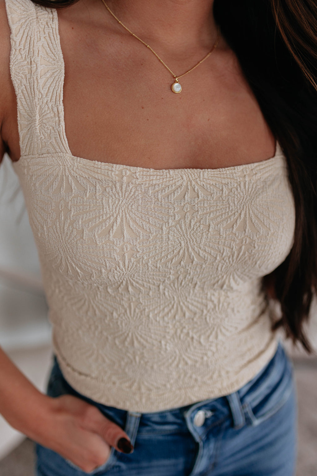 Yours Truly Tank - Beige