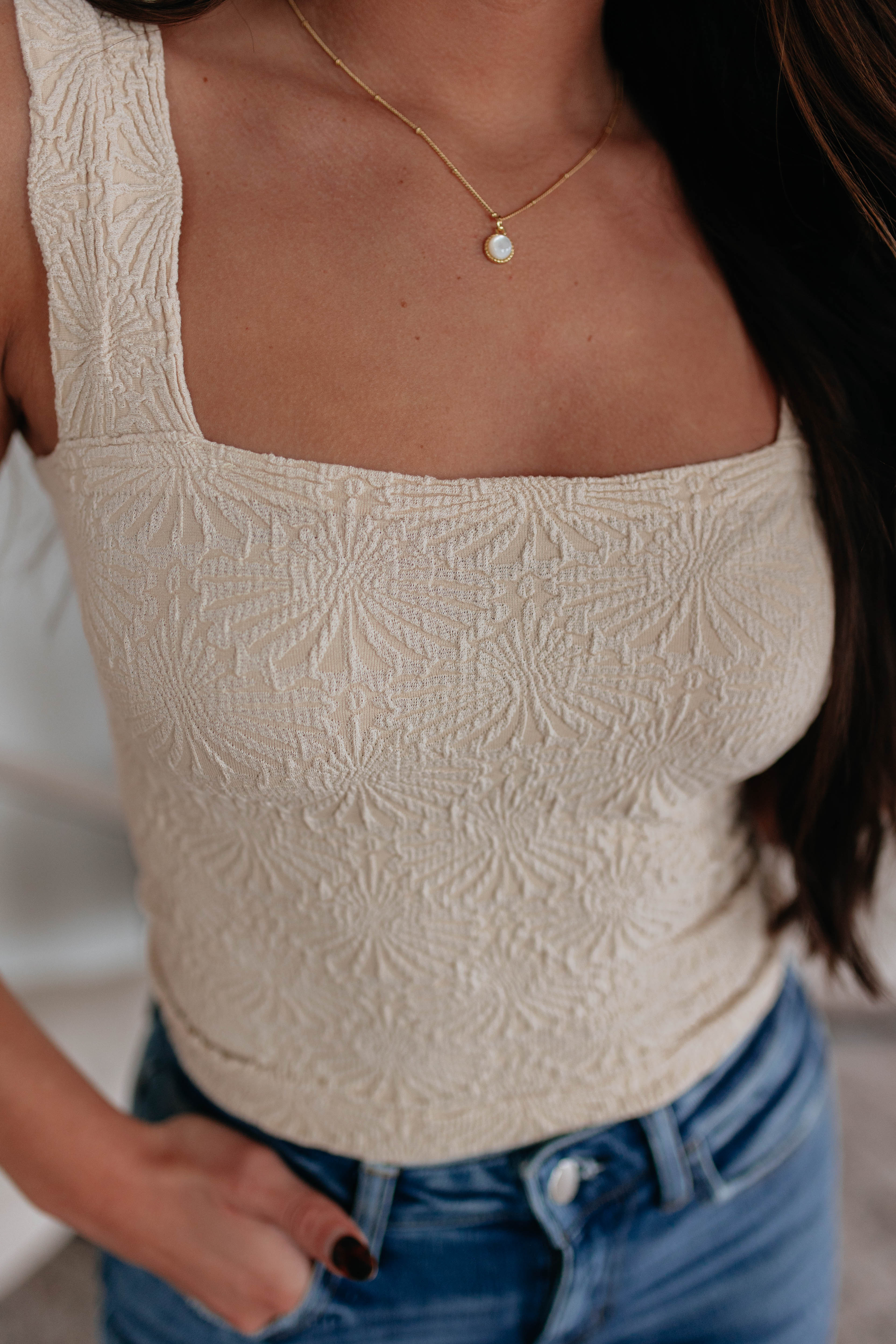 Yours Truly Tank - Beige