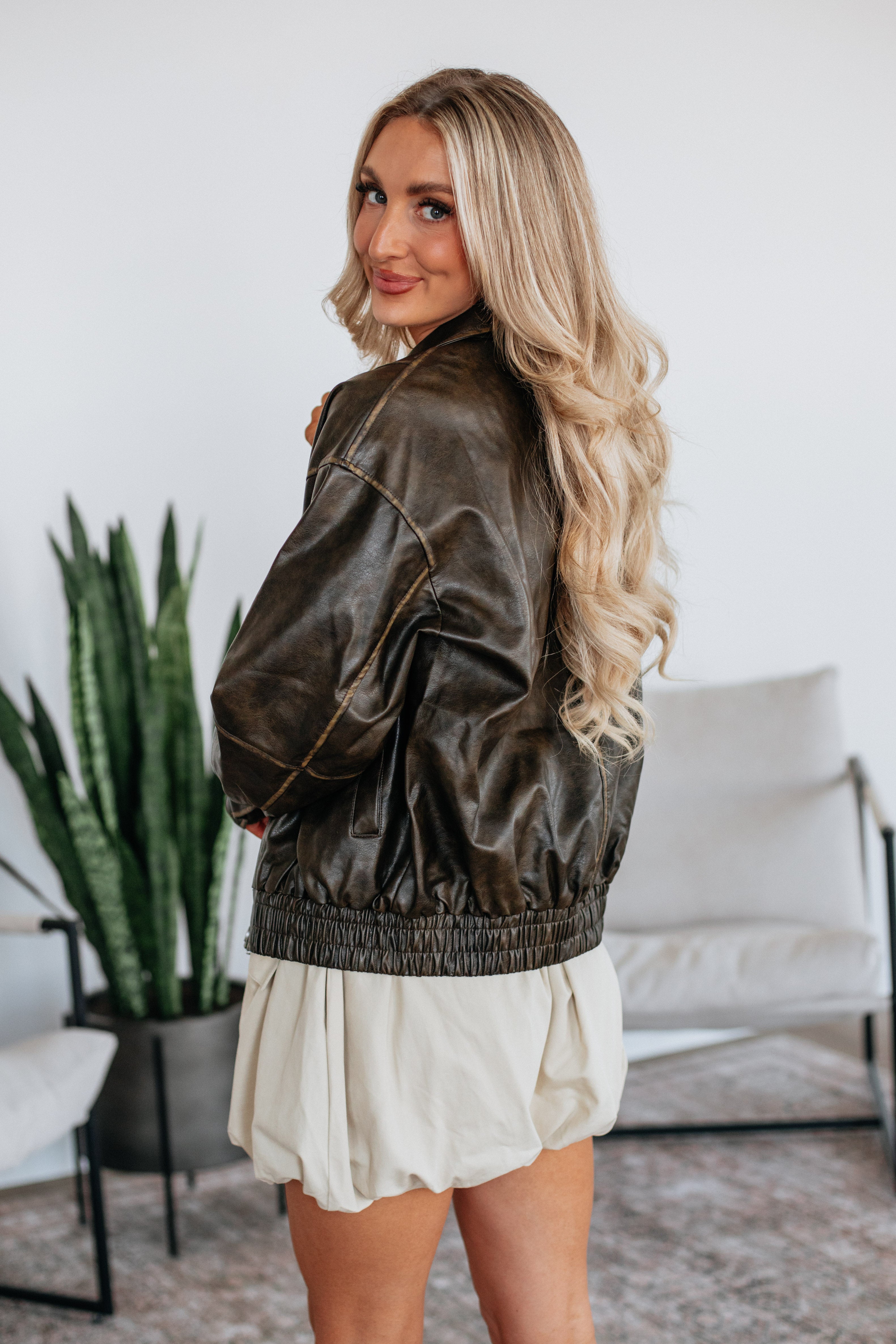 Devin Leather Bomber Jacket