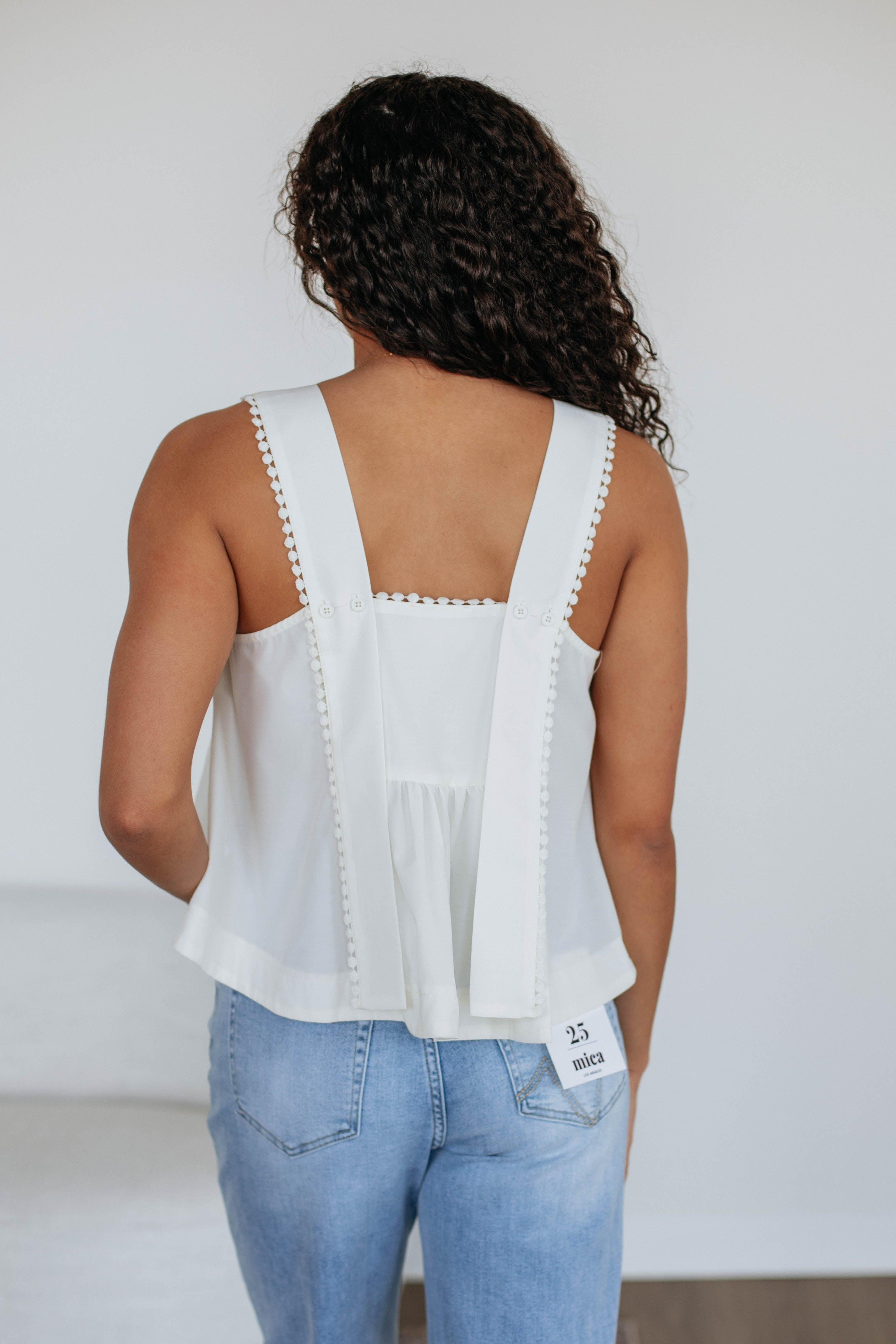 Janine Babydoll Tank - Ivory