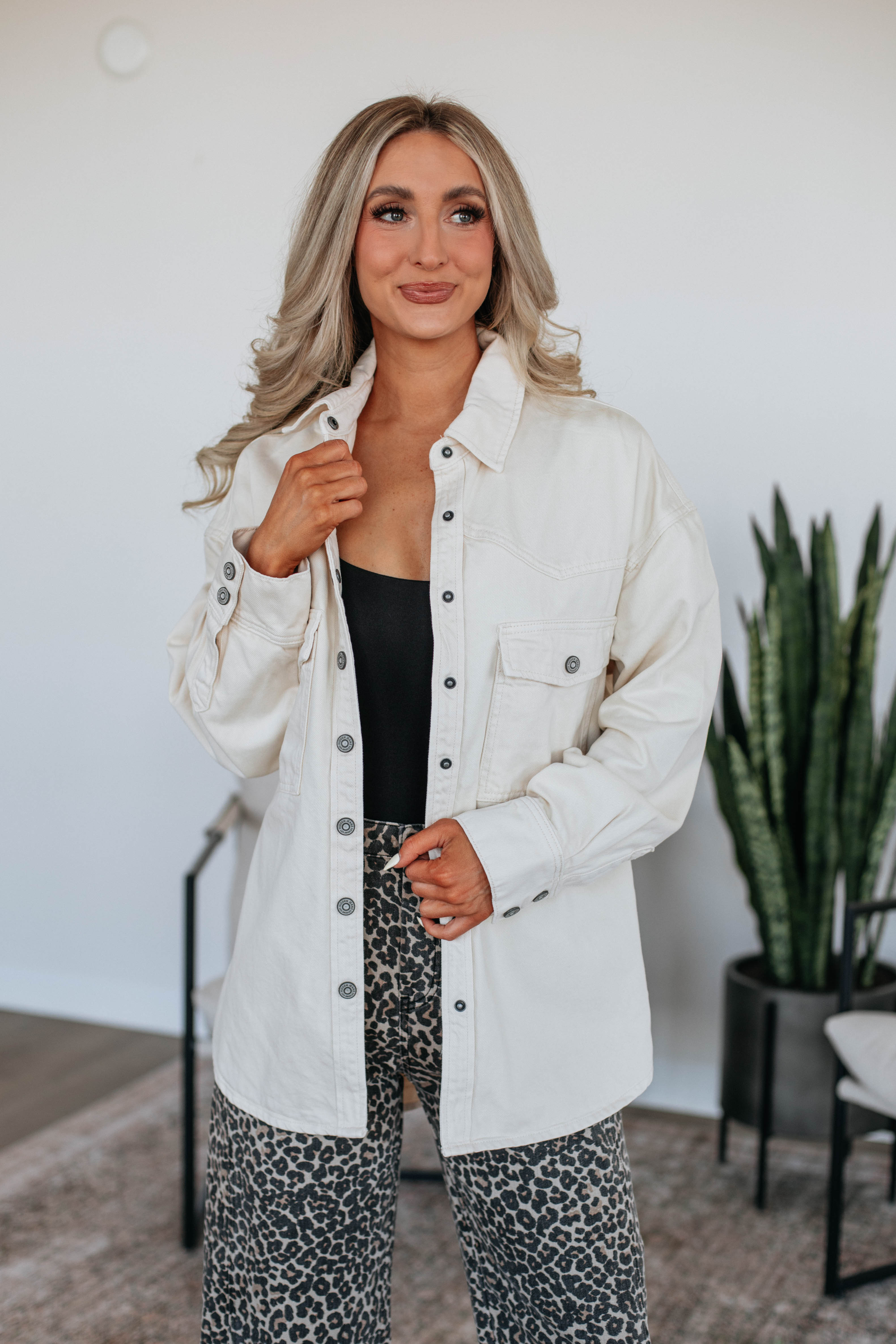 Joelle Hidden Denim Shacket