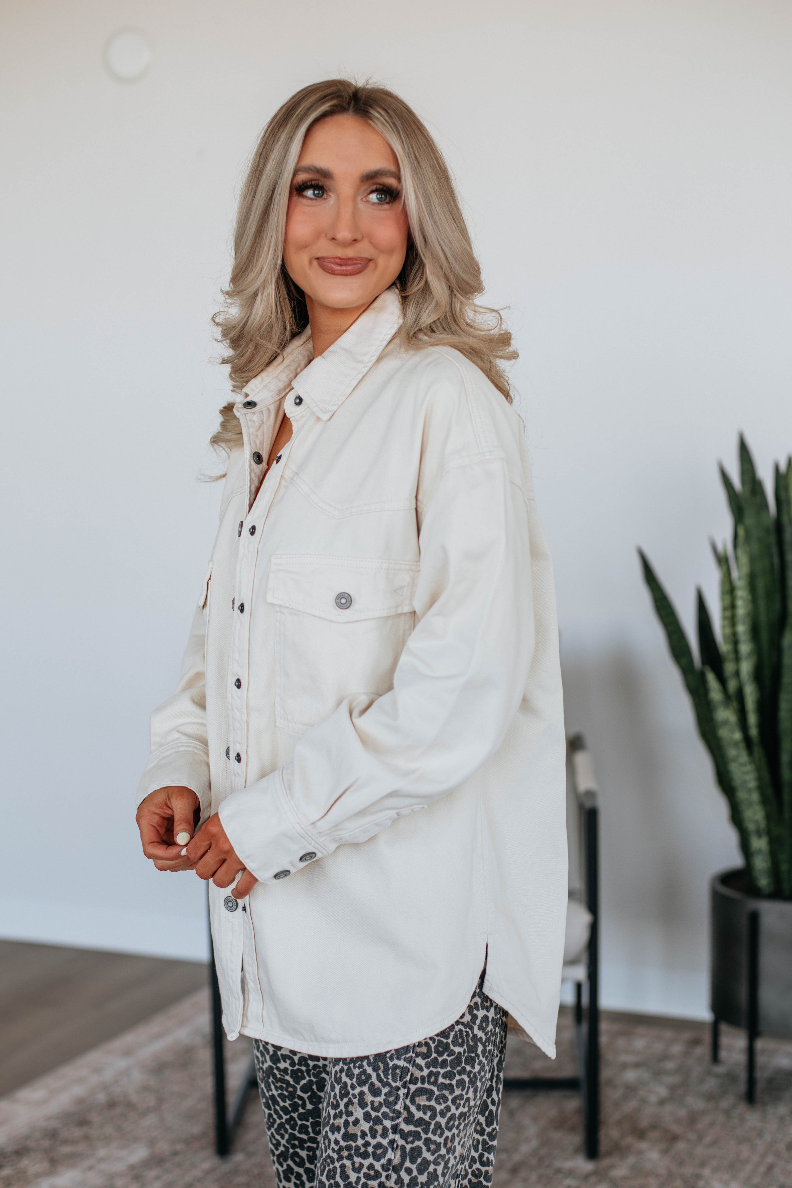 Joelle Hidden Denim Shacket