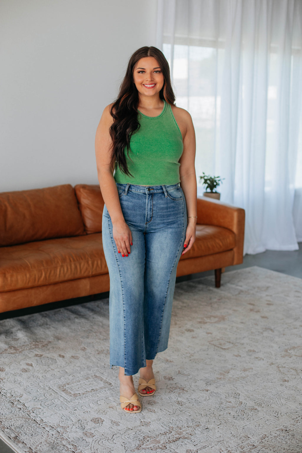 Julian Ribbed Tank - Apple