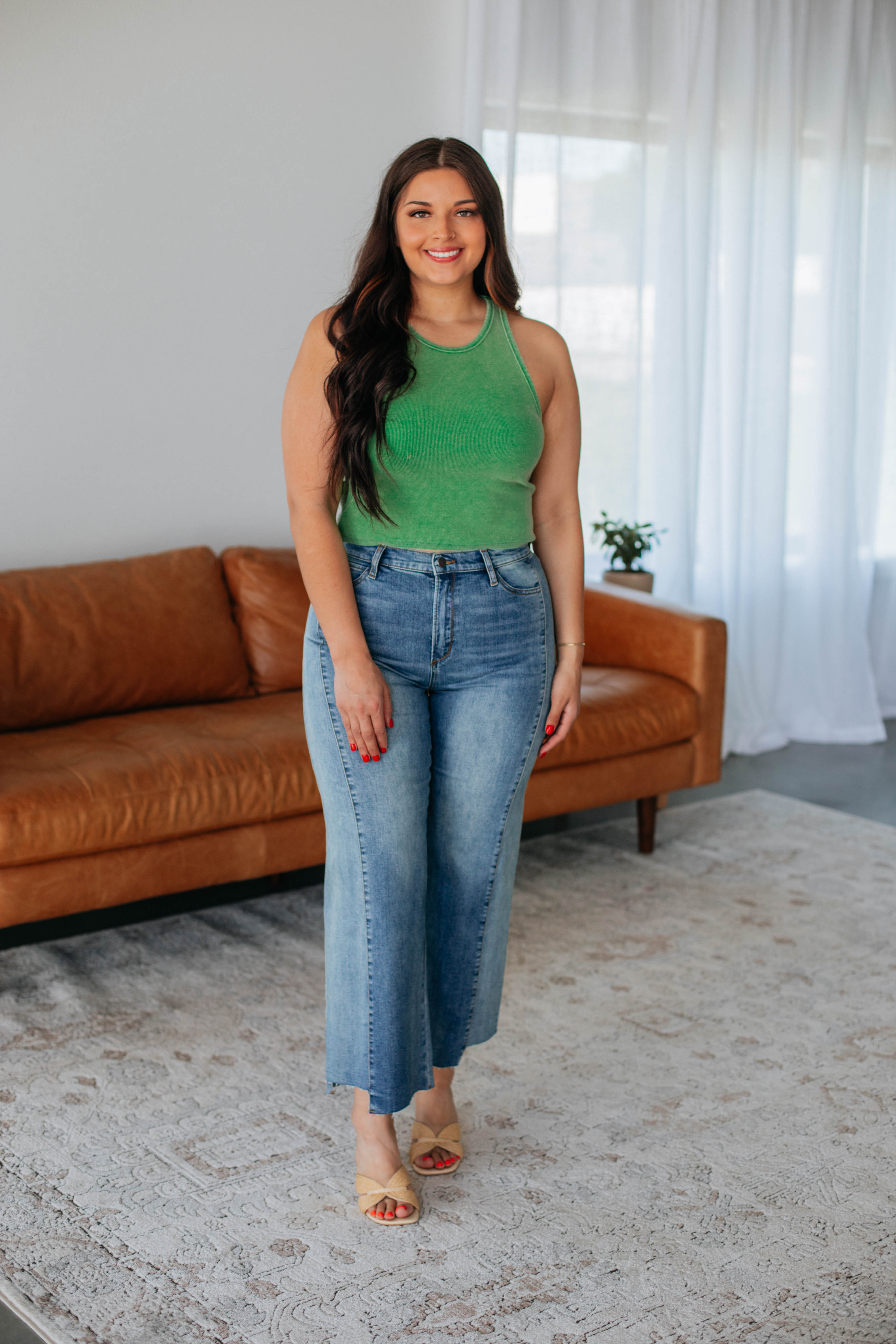 Julian Ribbed Tank - Apple