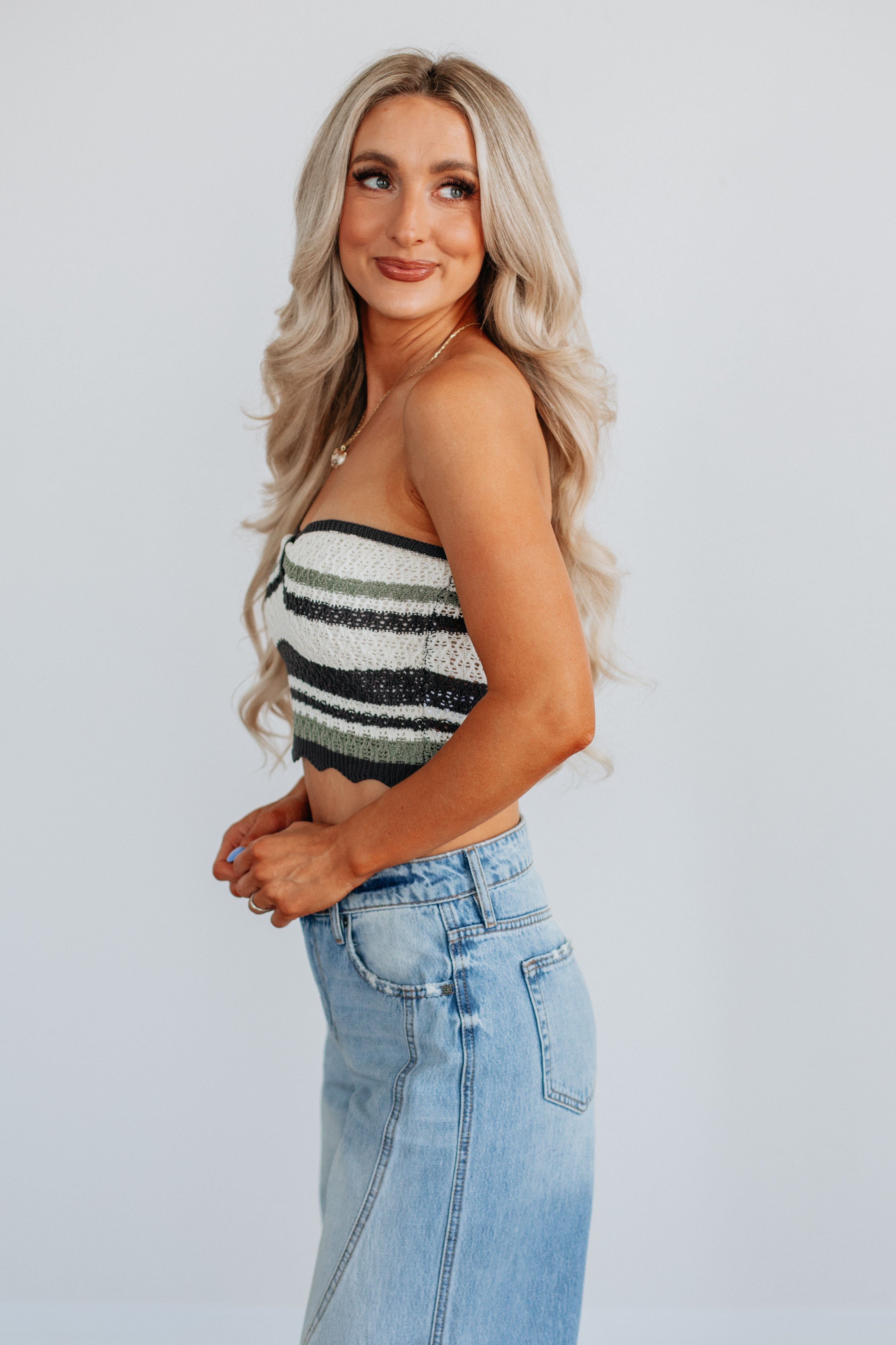 Adrie Striped Knit Top