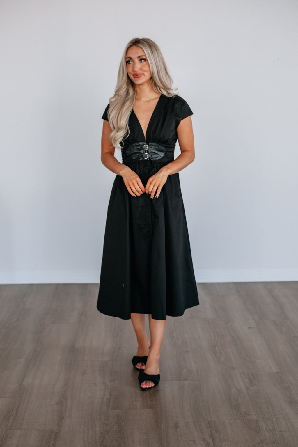 Astella Midi Dress - Black