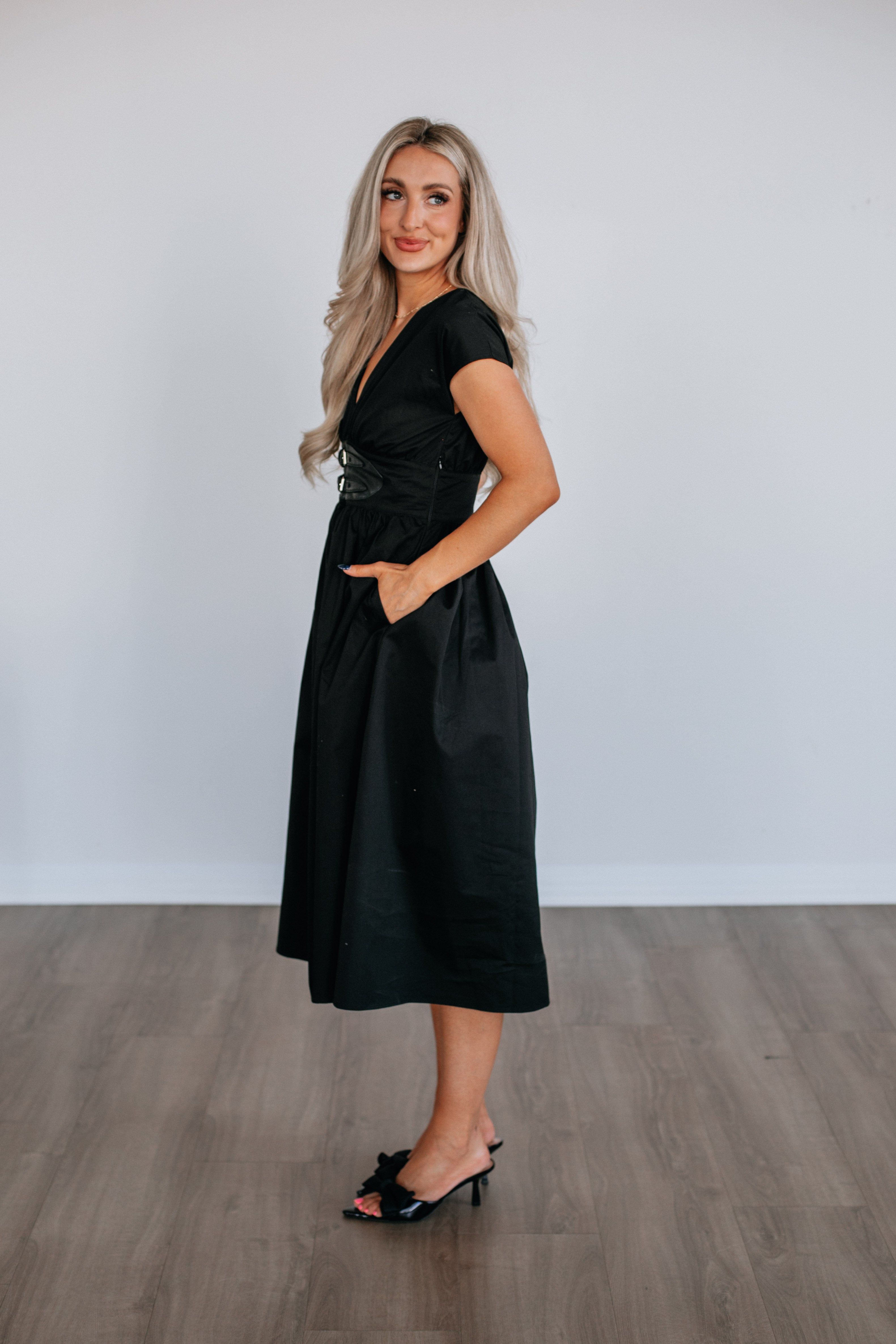 Astella Midi Dress - Black