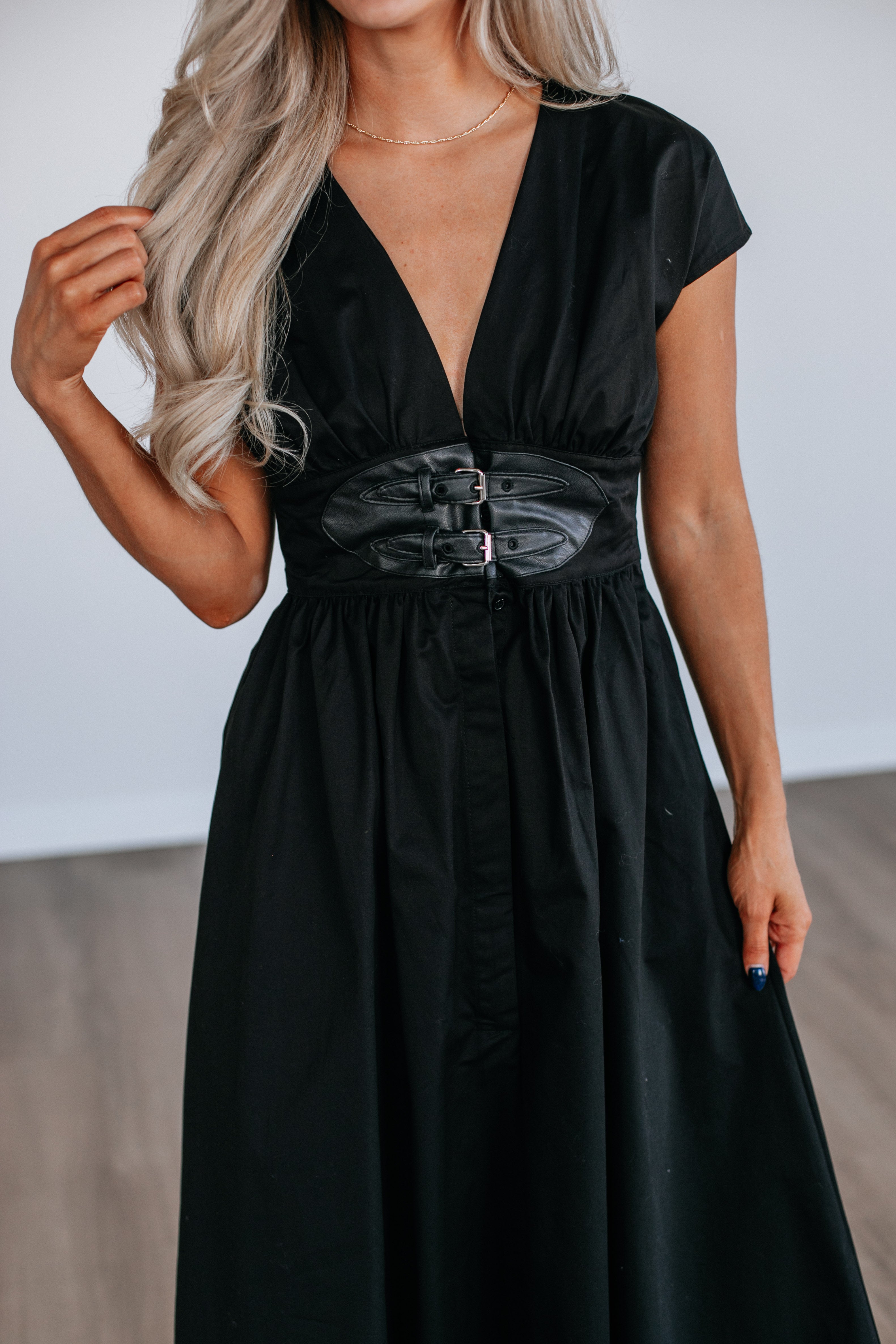 Astella Midi Dress - Black