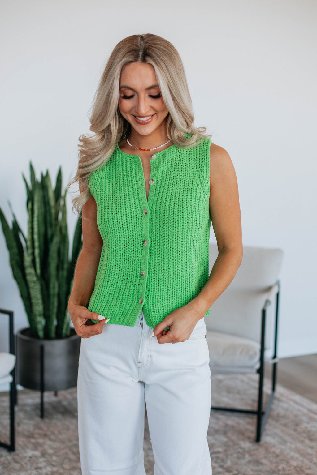 Kasie Knit Top - Lime