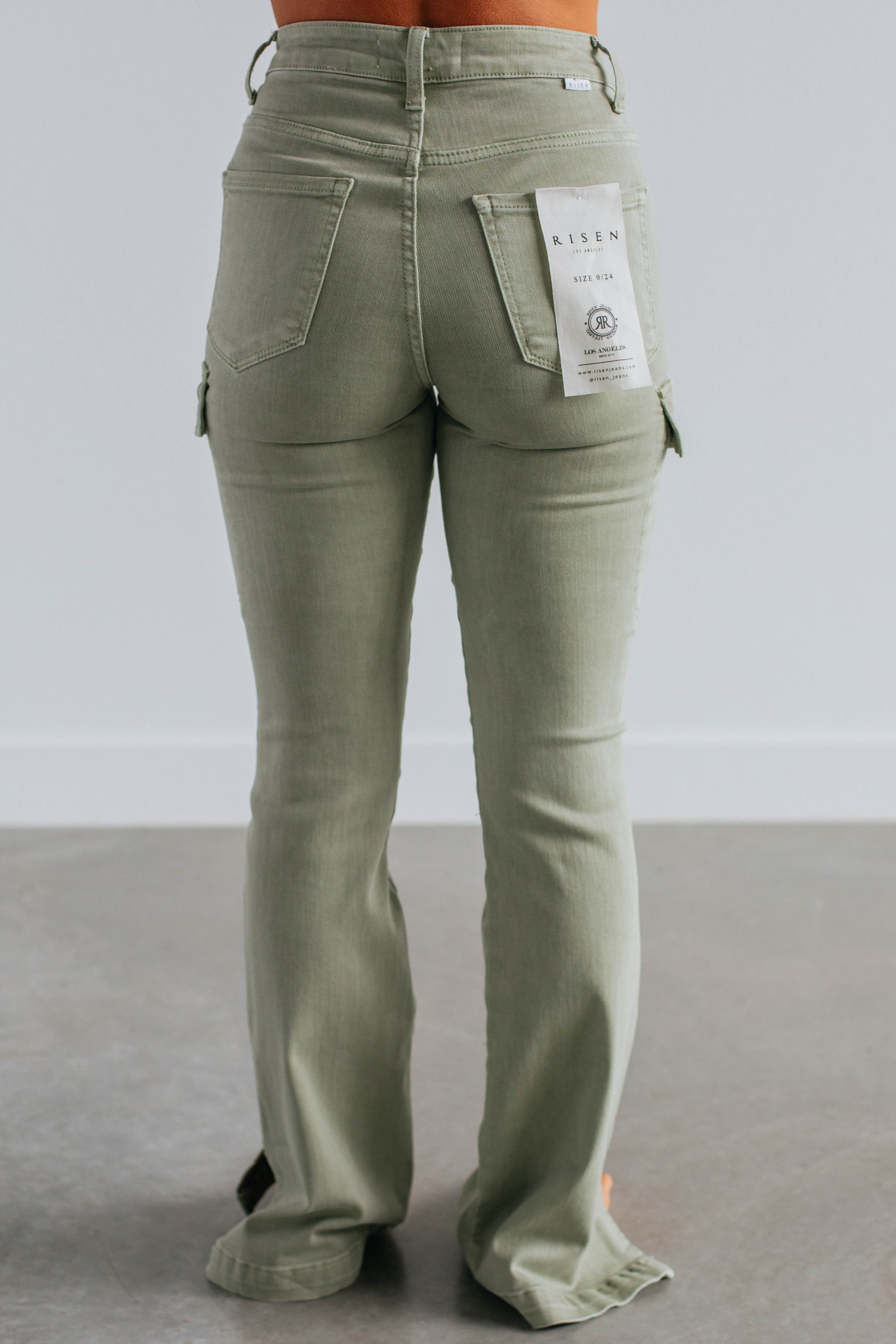 Kayley Risen Cargo Jeans - Sage