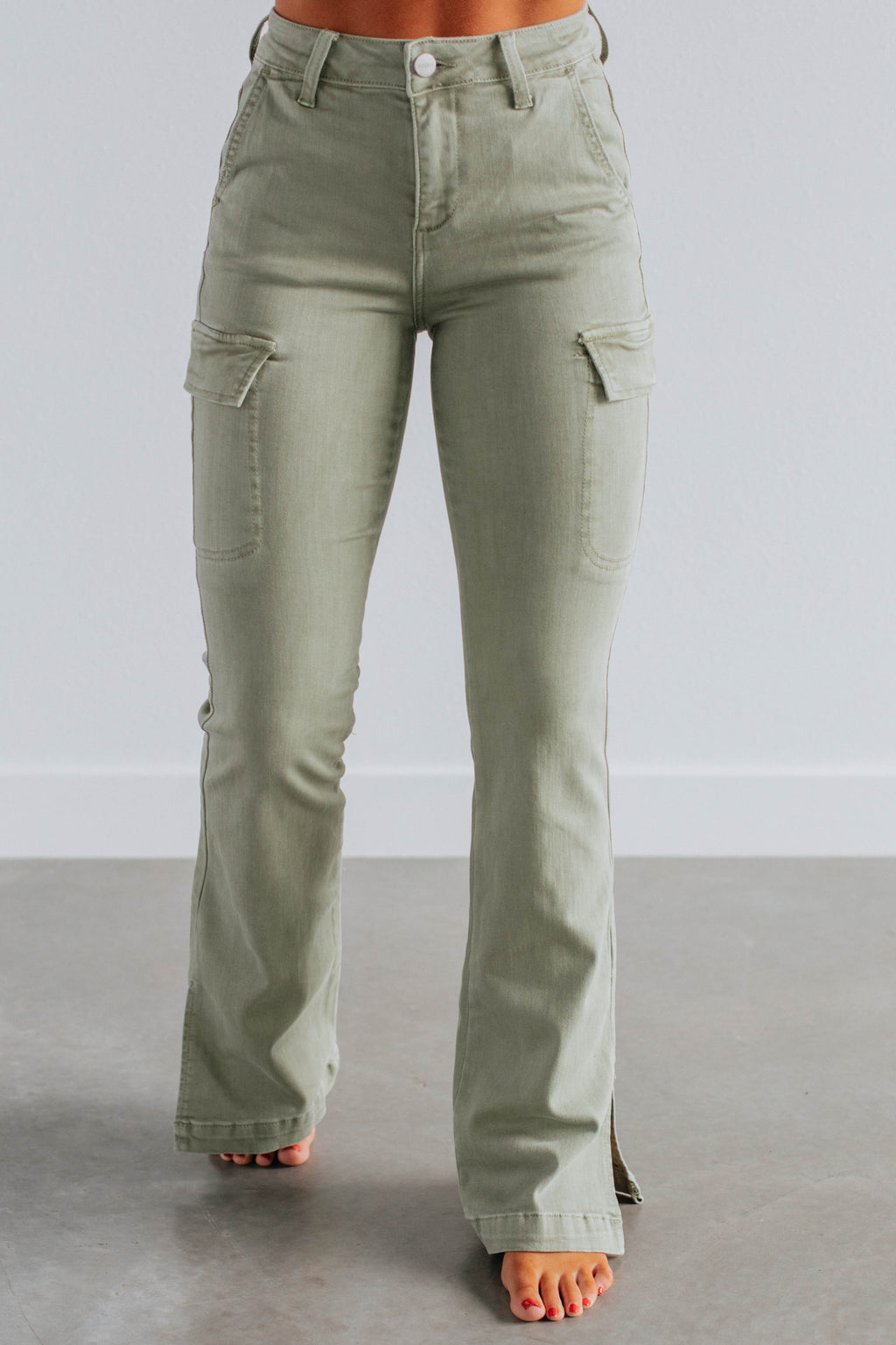 Kayley Risen Cargo Jeans - Sage