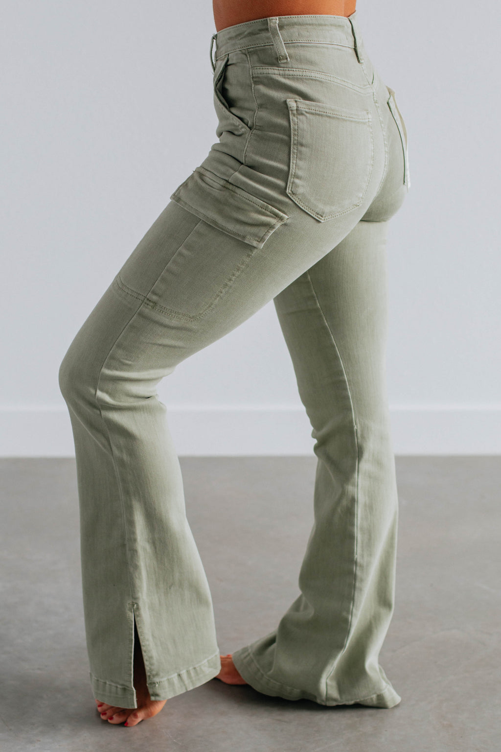 Kayley Risen Cargo Jeans - Sage
