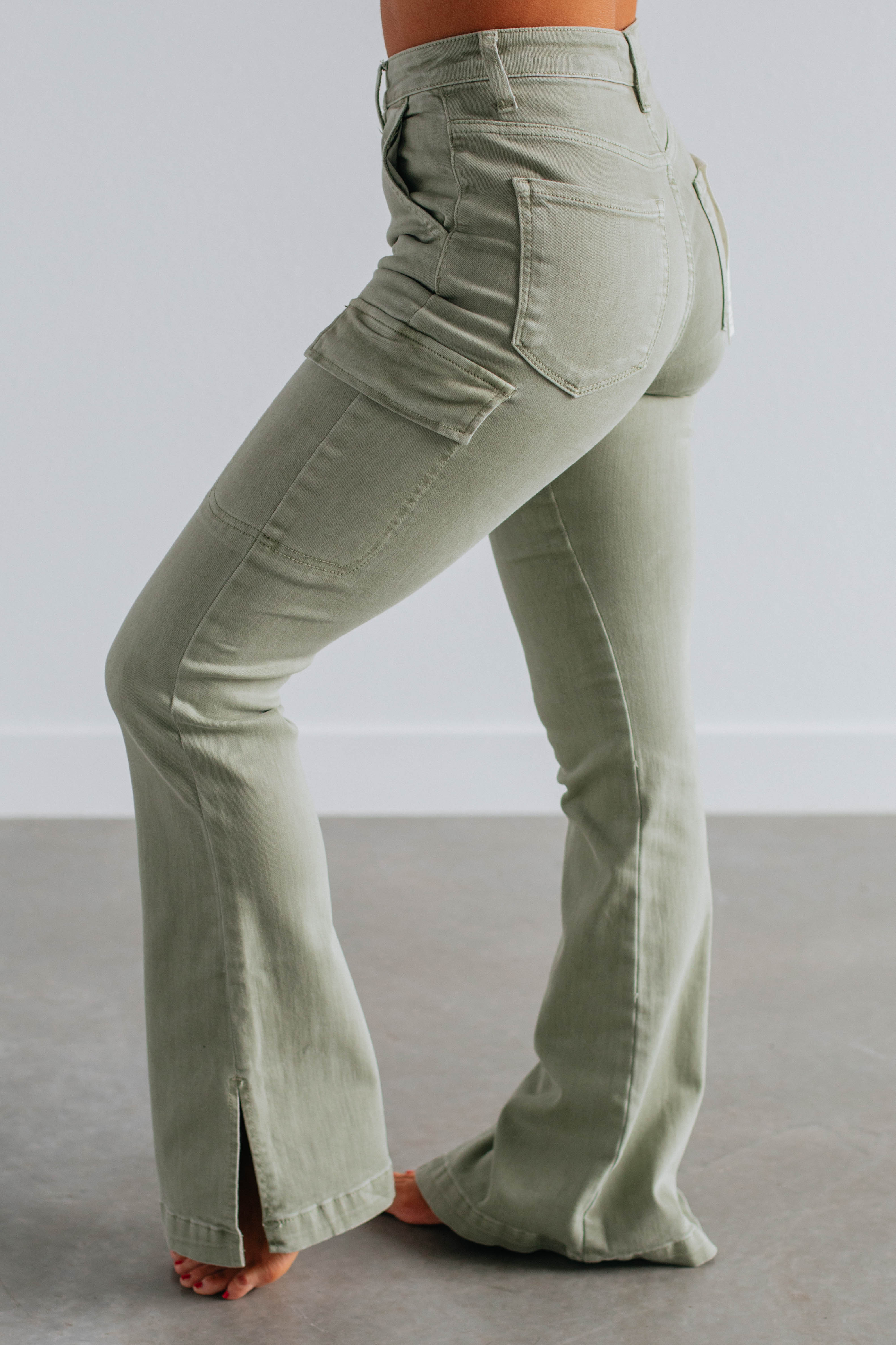 Kayley Risen Cargo Jeans - Sage