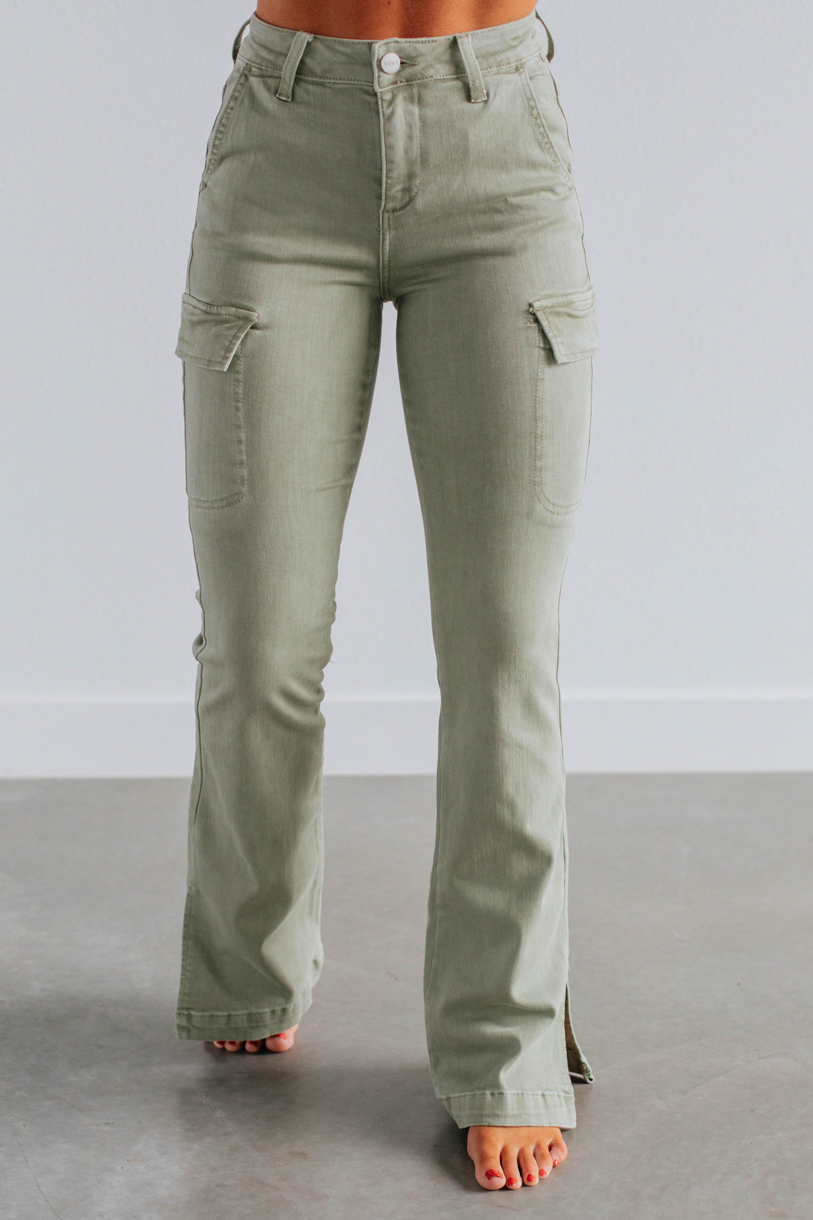 Kayley Risen Cargo Jeans - Sage