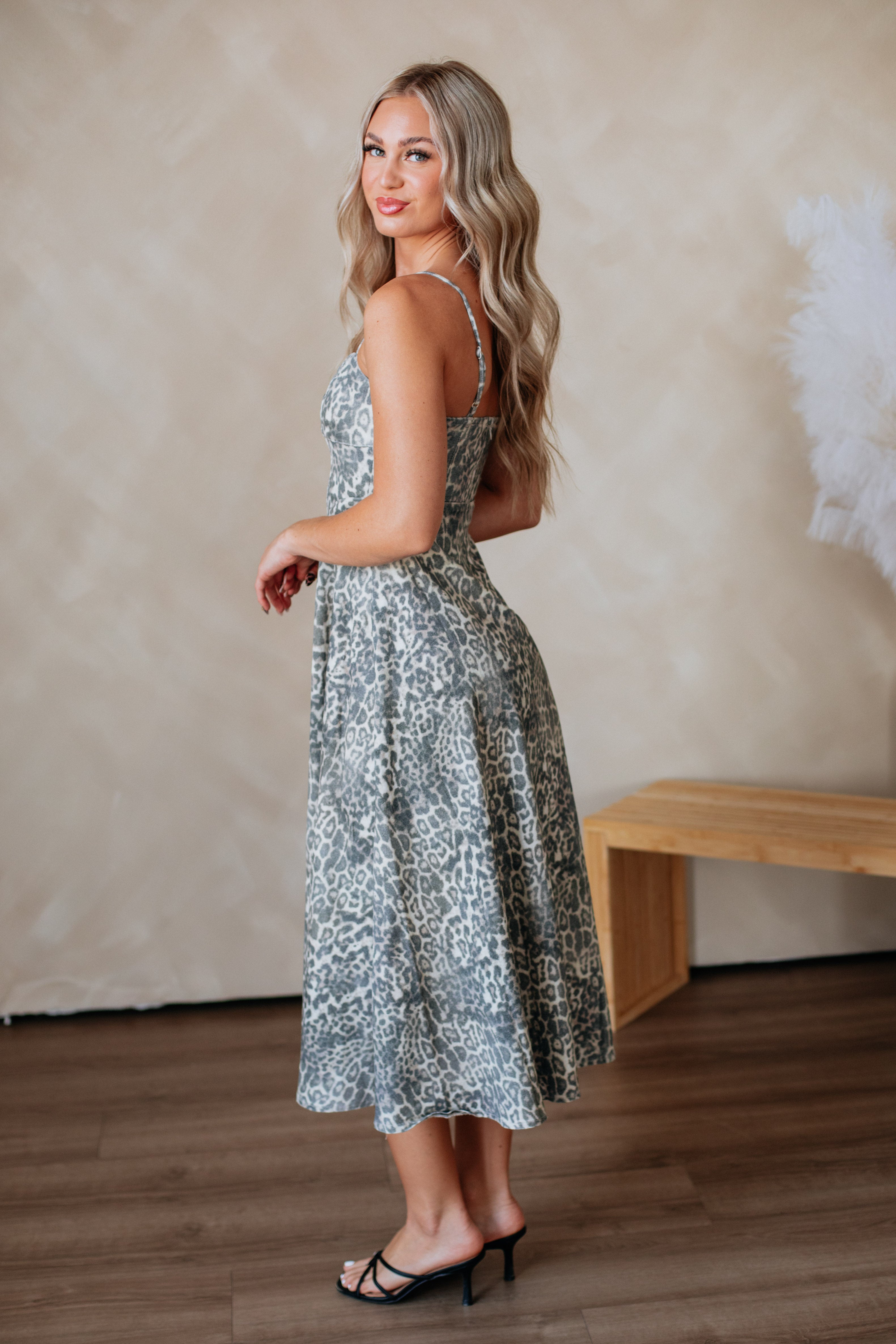 Taya Leopard Midi Dress