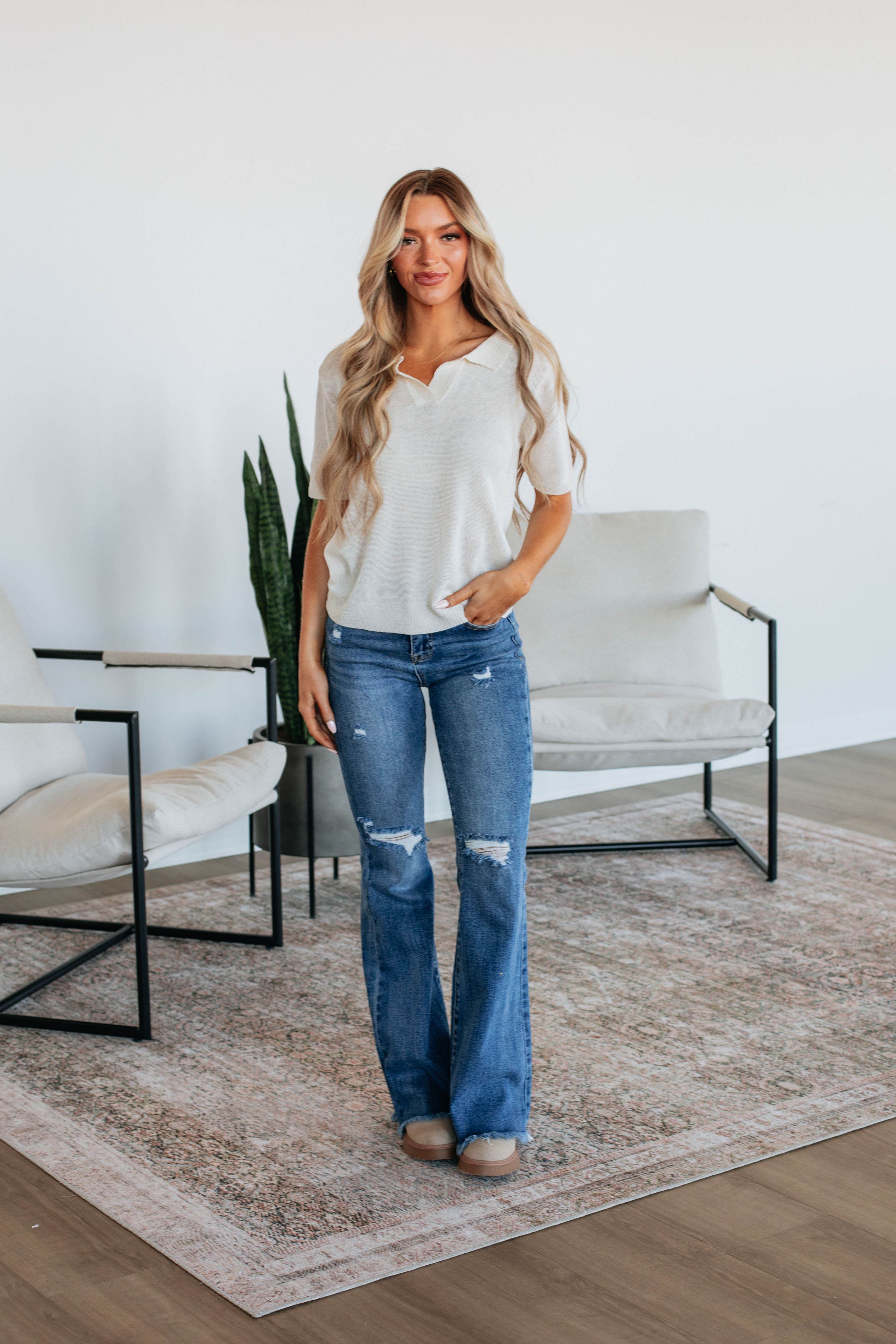 Mavie Knit Top - Cream