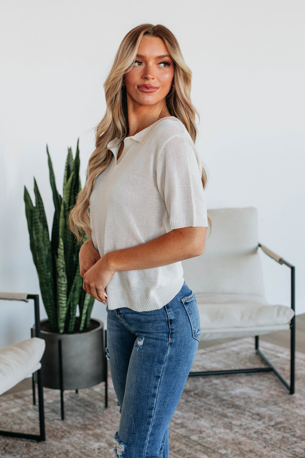 Mavie Knit Top - Cream