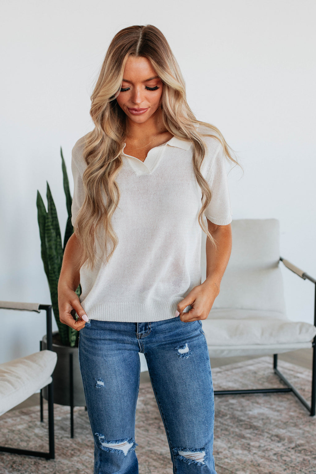 Mavie Knit Top - Cream