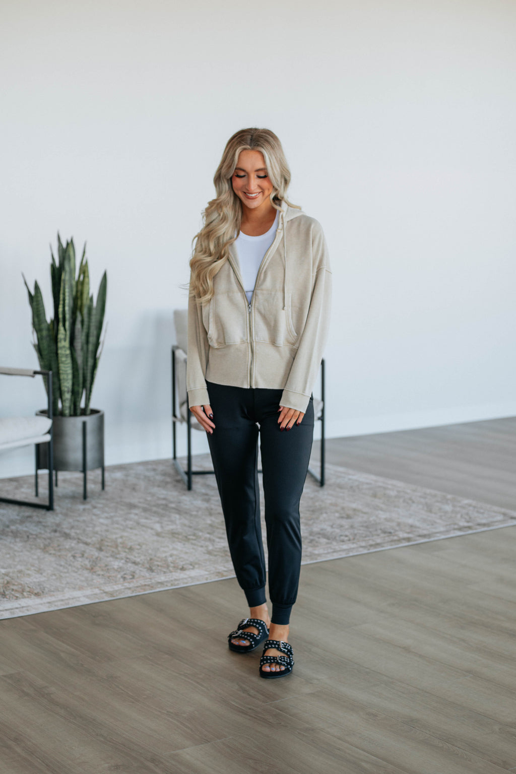 Maxwell Washed Zip-Up Hoodie - Natural