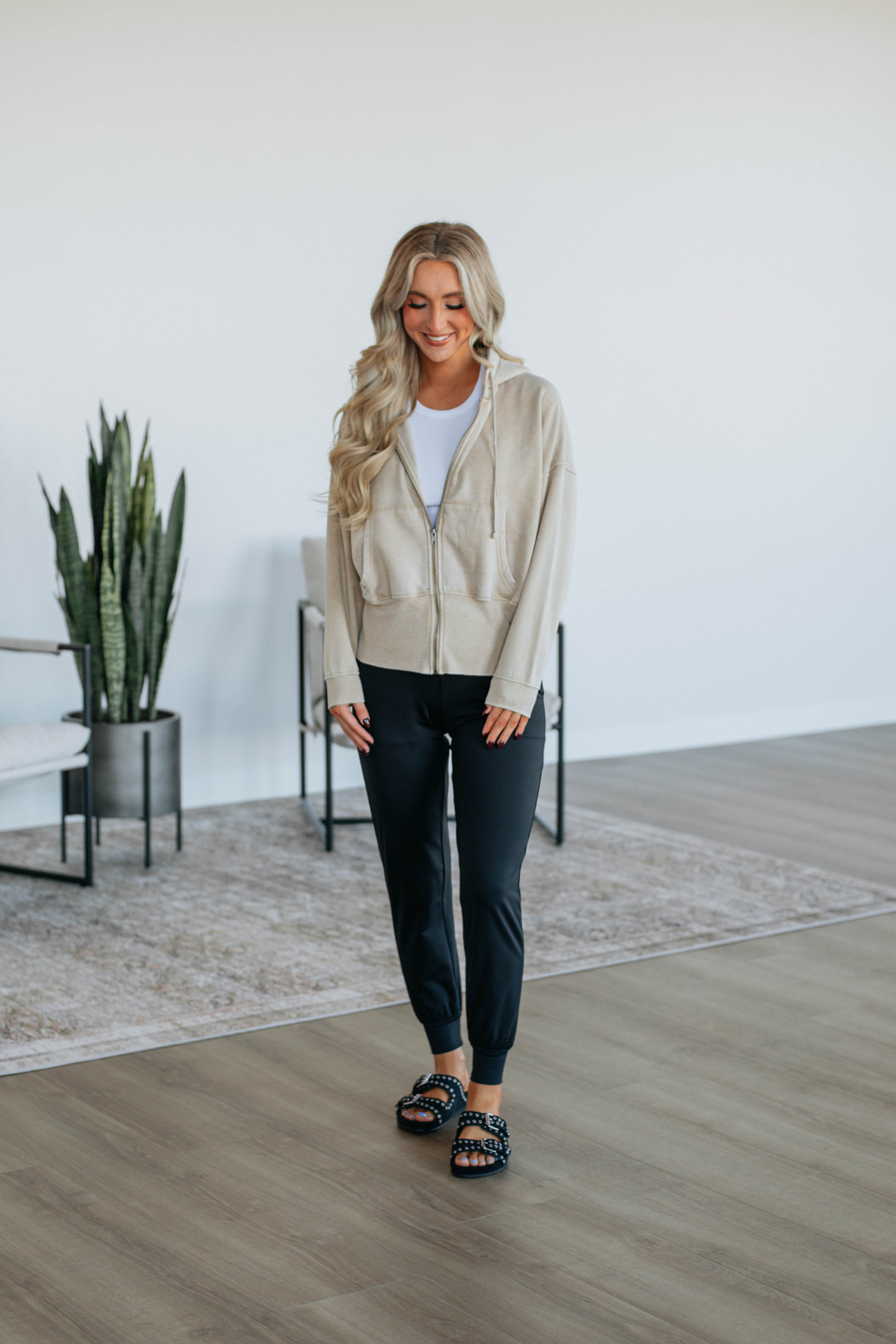 Maxwell Washed Zip-Up Hoodie - Natural