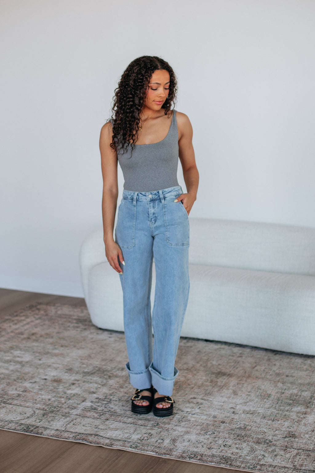 Elena Basic Bodysuit - Heather Grey