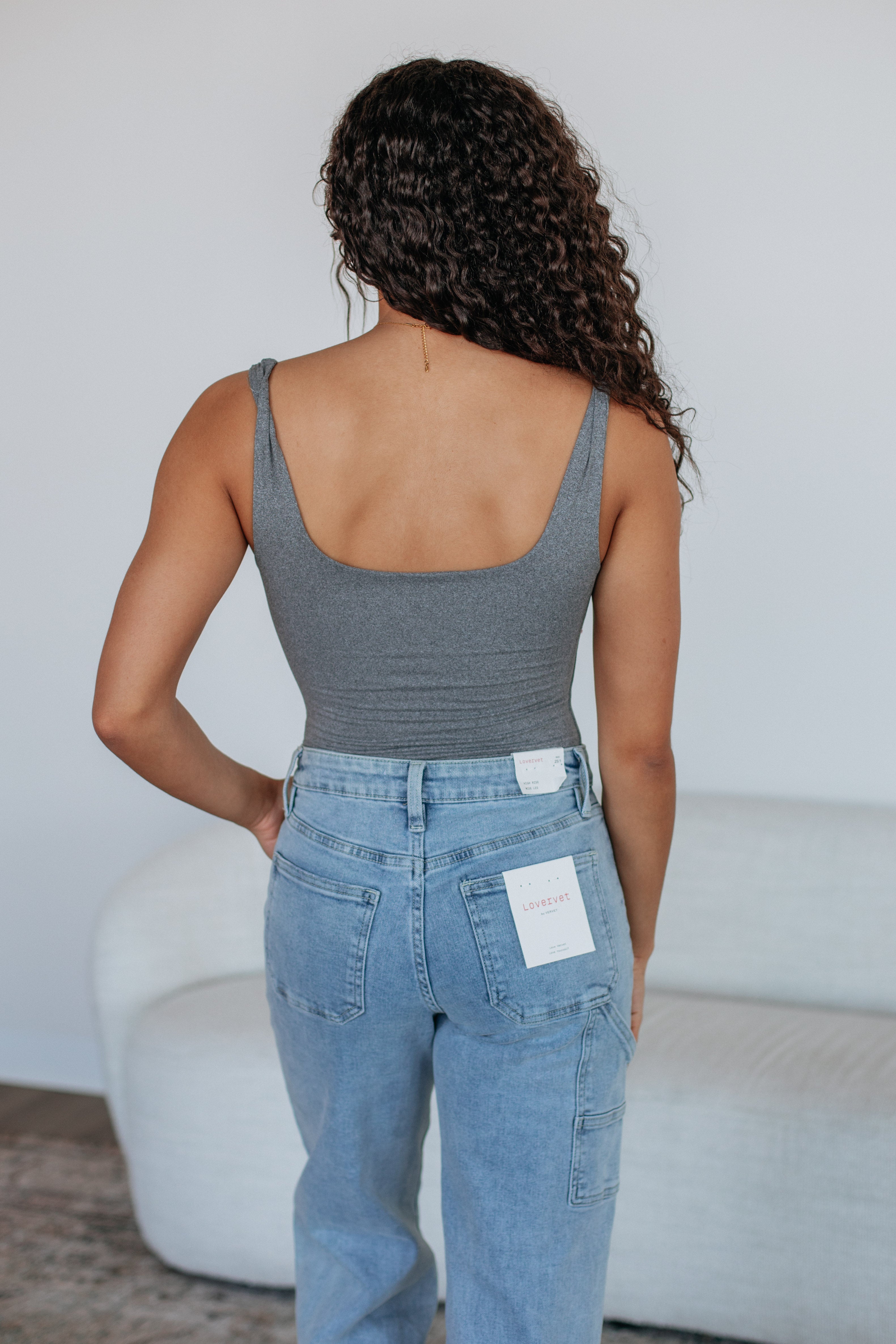 Elena Basic Bodysuit - Heather Grey