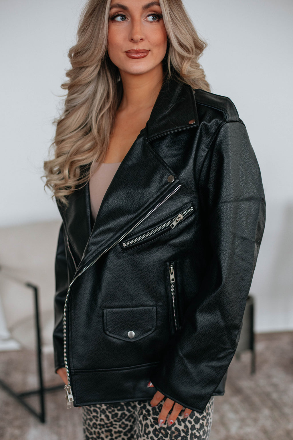 Milana Oversized Leather Jacket