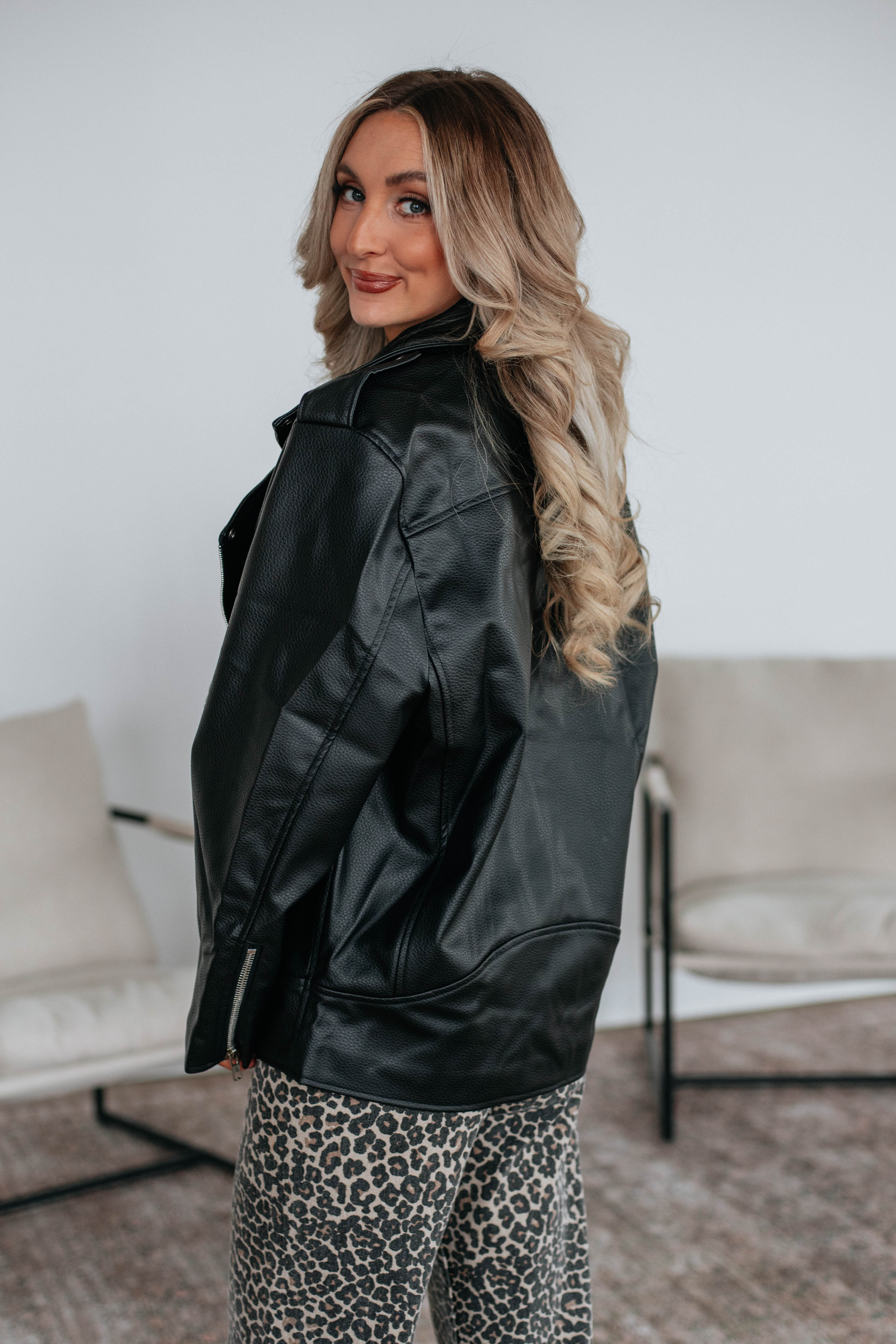 Milana Oversized Leather Jacket