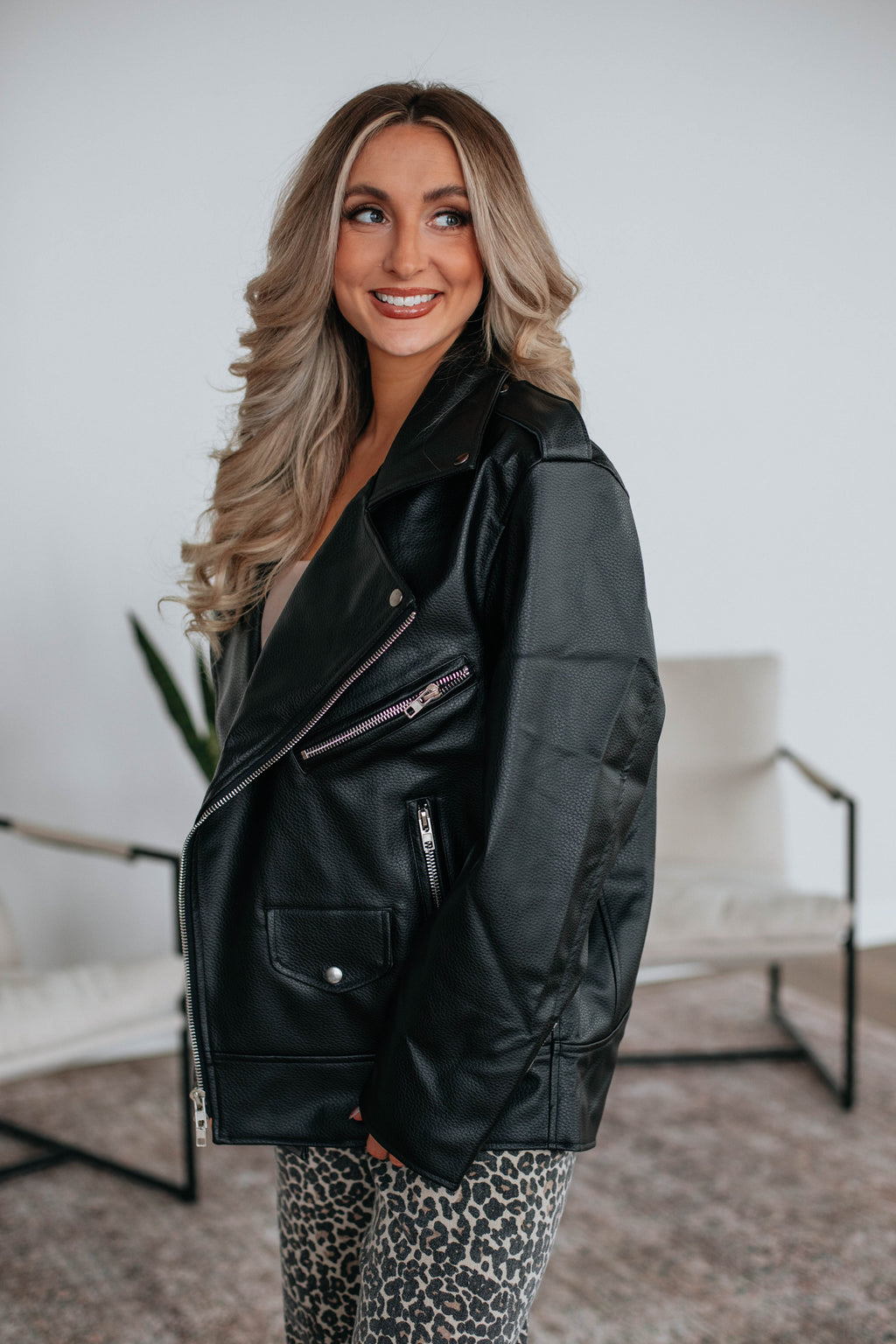 Milana Oversized Leather Jacket