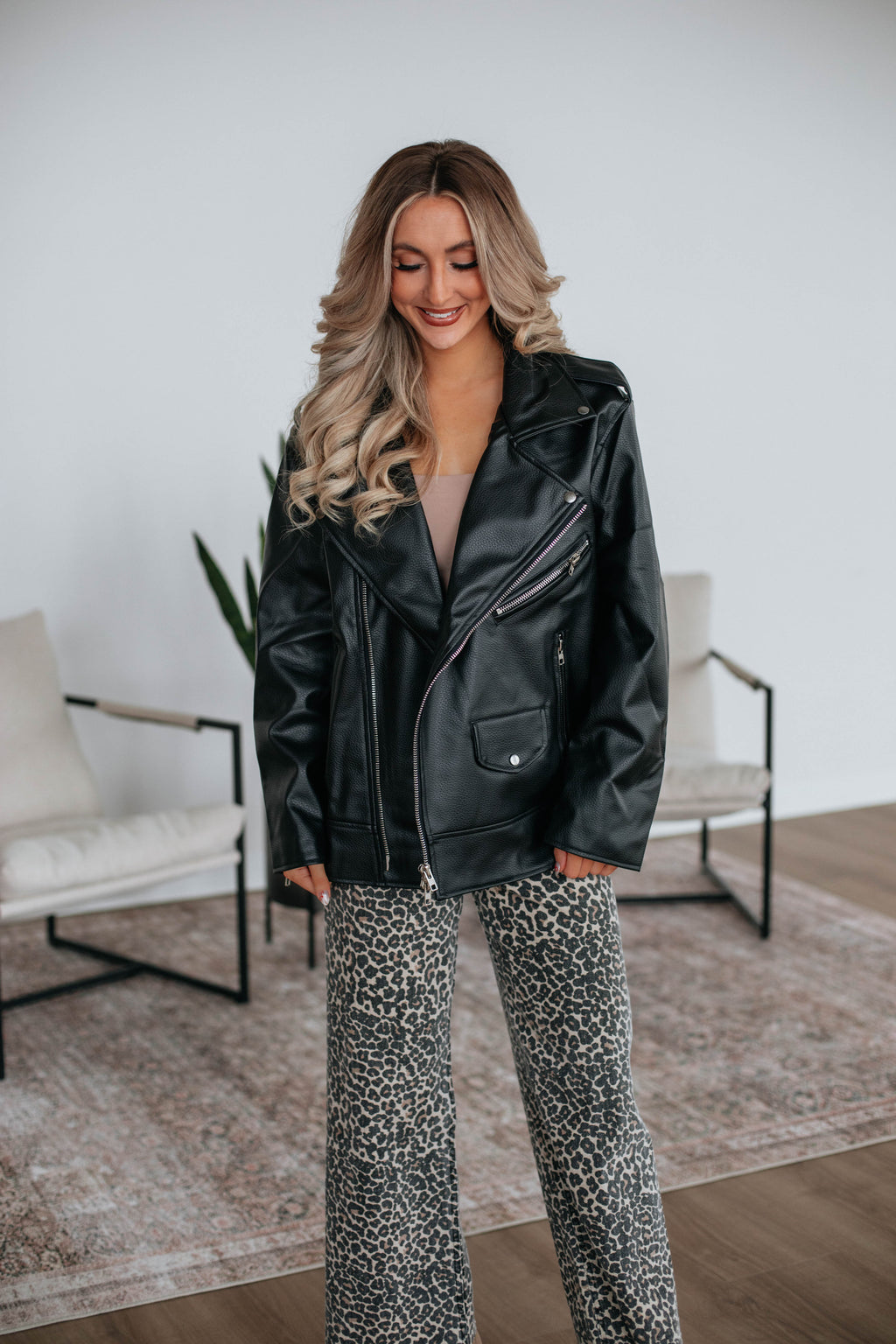 Milana Oversized Leather Jacket