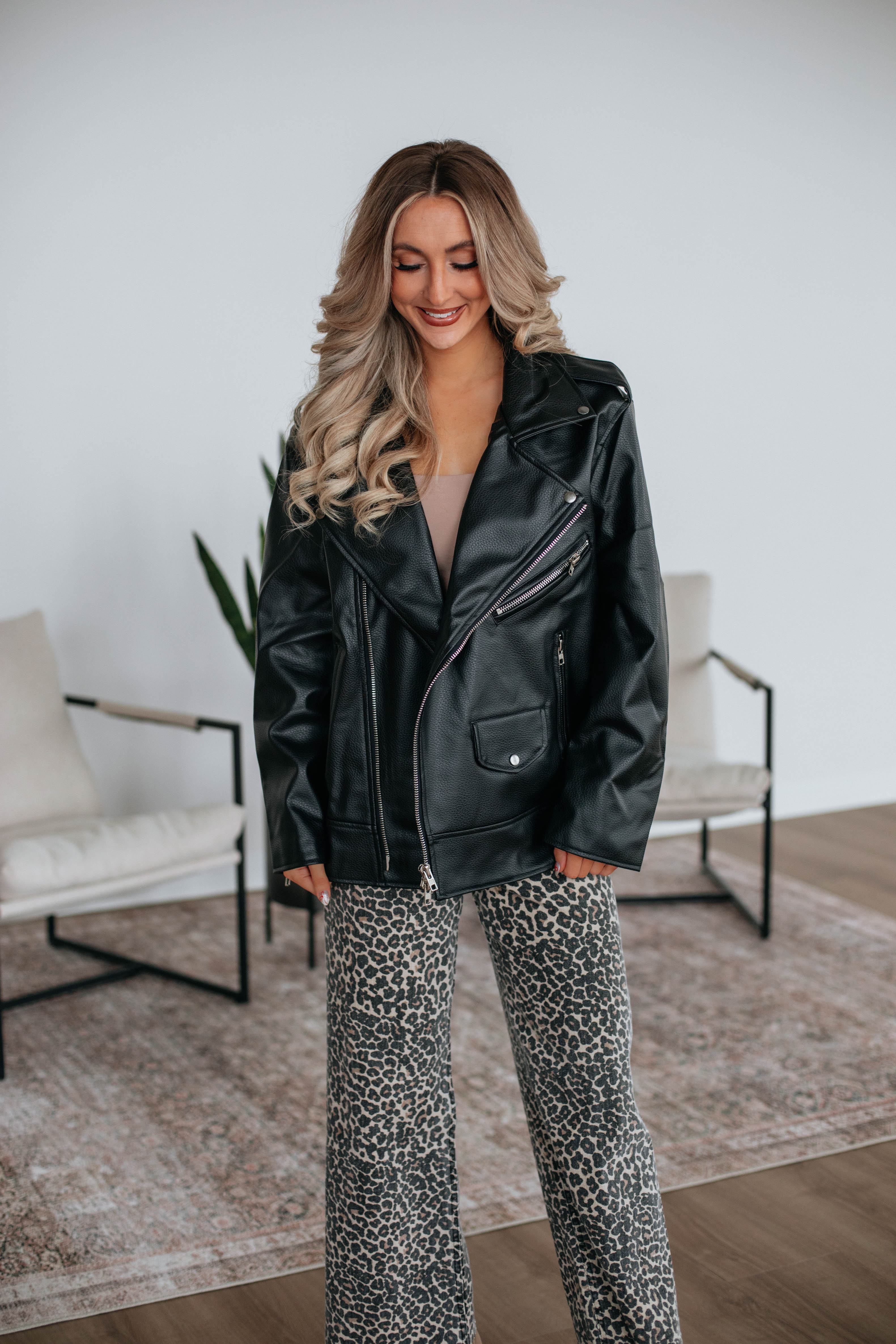 Milana Oversized Leather Jacket