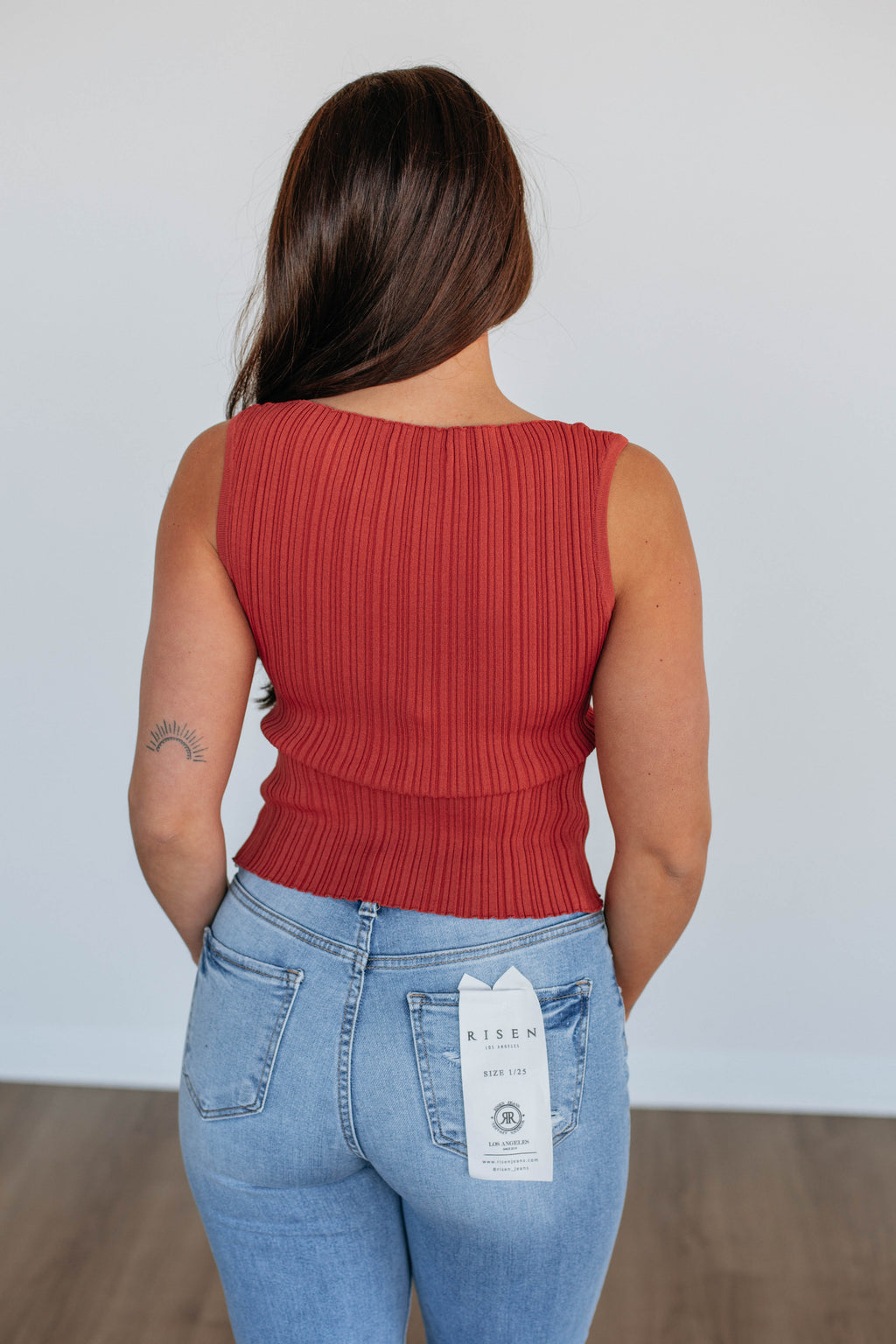 Missie Ribbed Tank - Brick