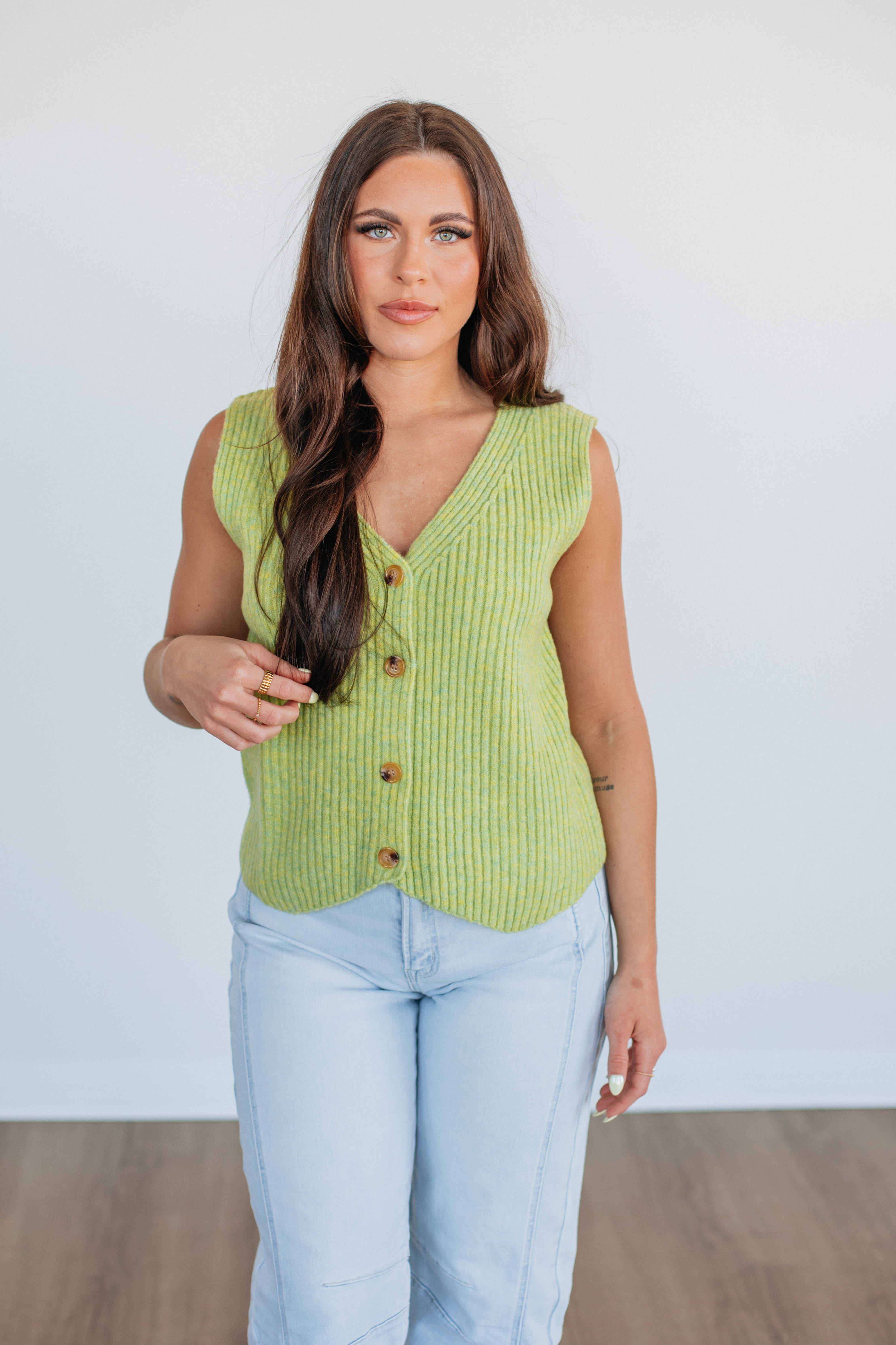Monrow Sweater Vest - Lemongrass