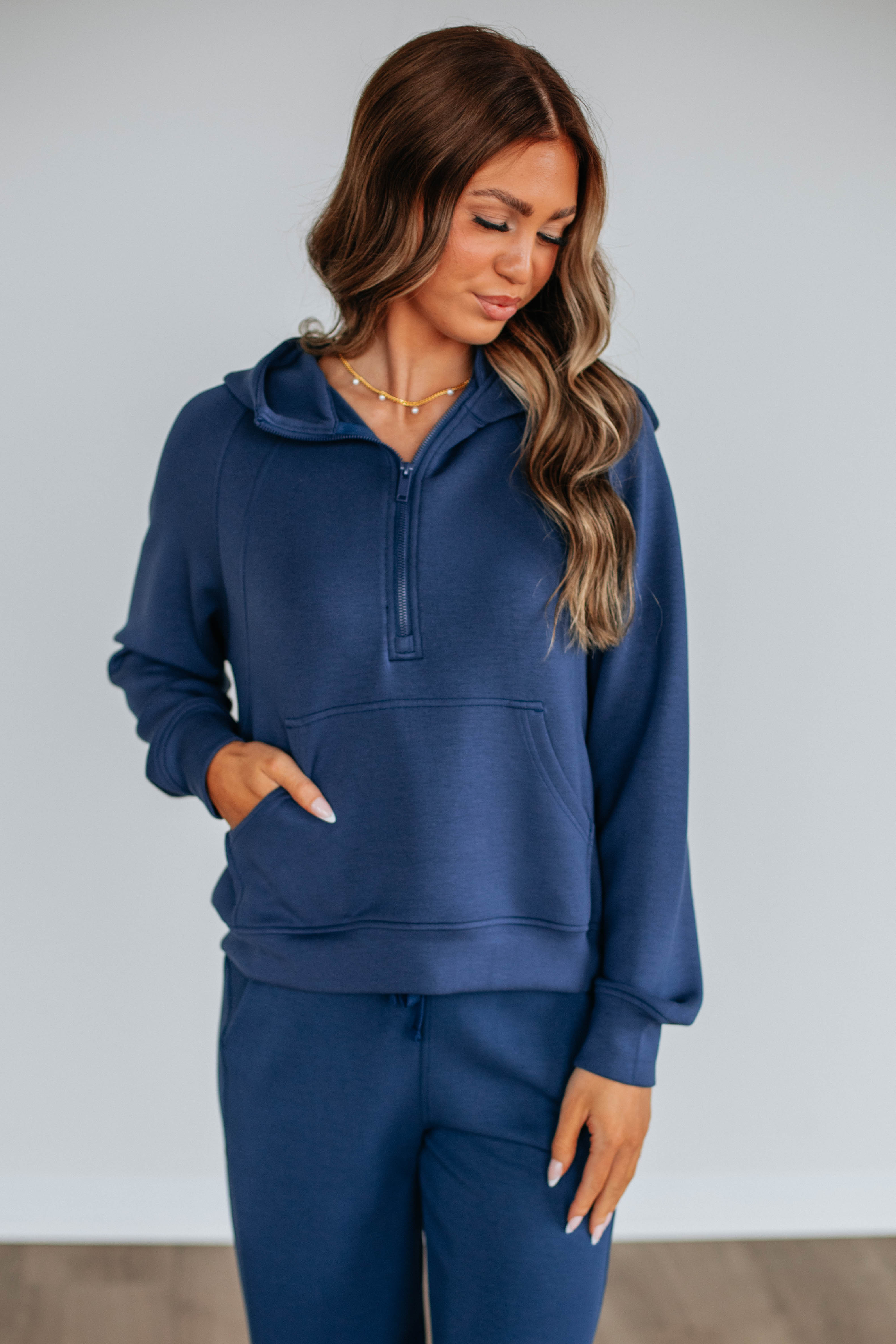 Aubrie Half-Zip Pullover - Navy