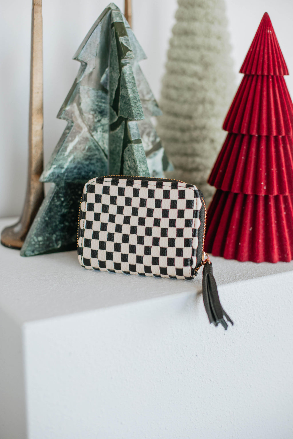 Never On Schedule Wallet - Checkered Black