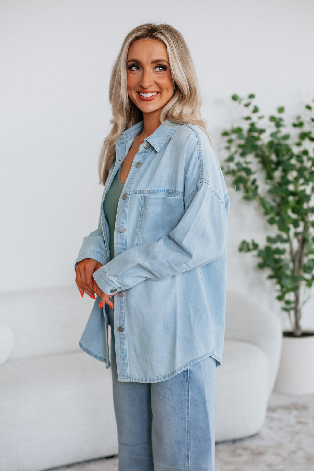 Grayson Risen Denim Shacket - Light Wash